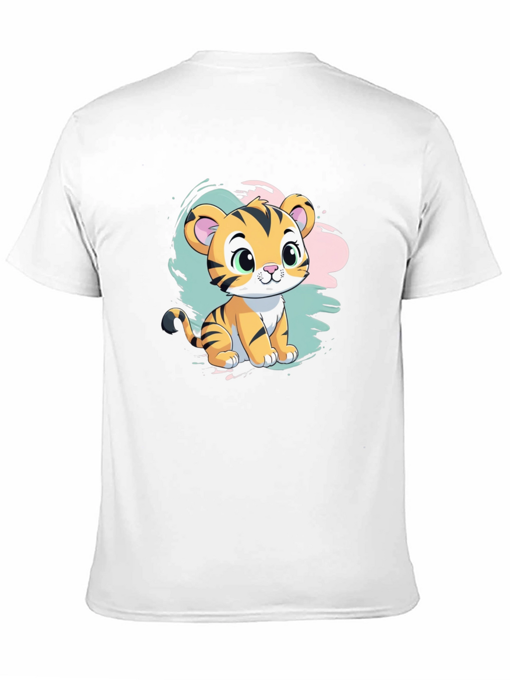 Cute Tiger Cub Graphic T-Shirt - Black