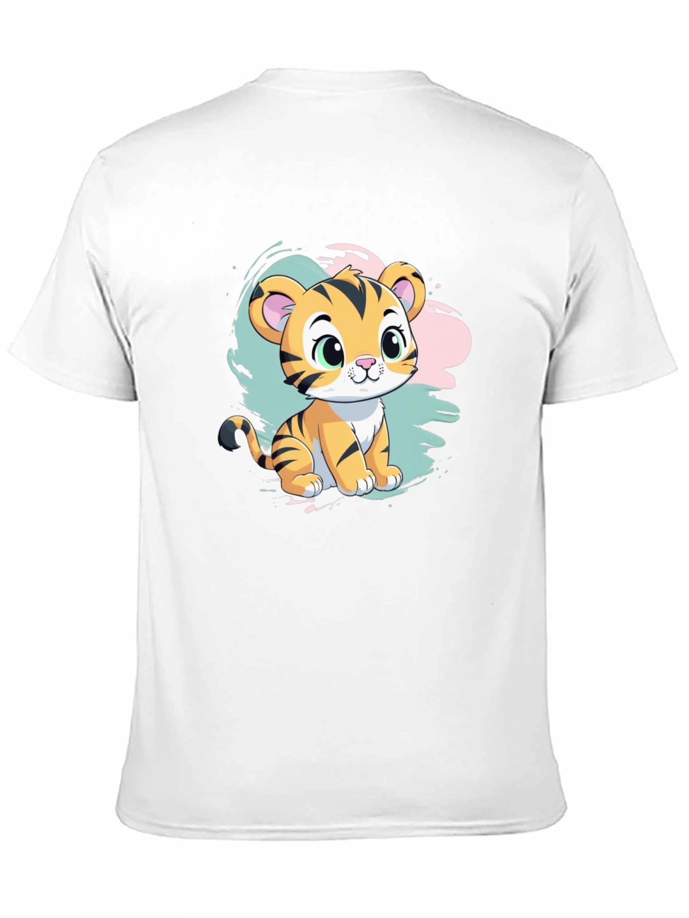 Cute Tiger Cub Graphic T-Shirt - Black