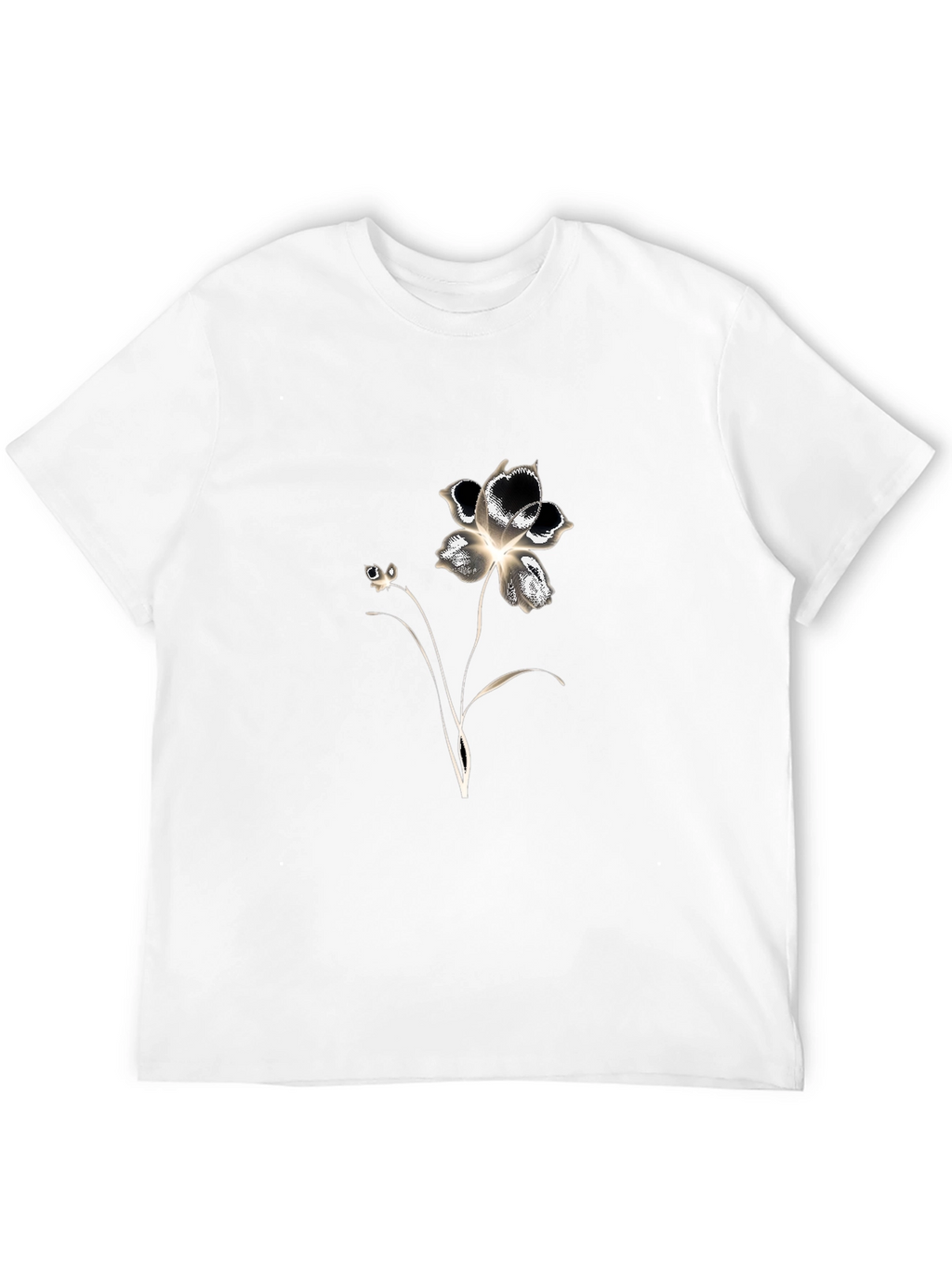 Floral Graphic Tee - Black Cotton Blend
