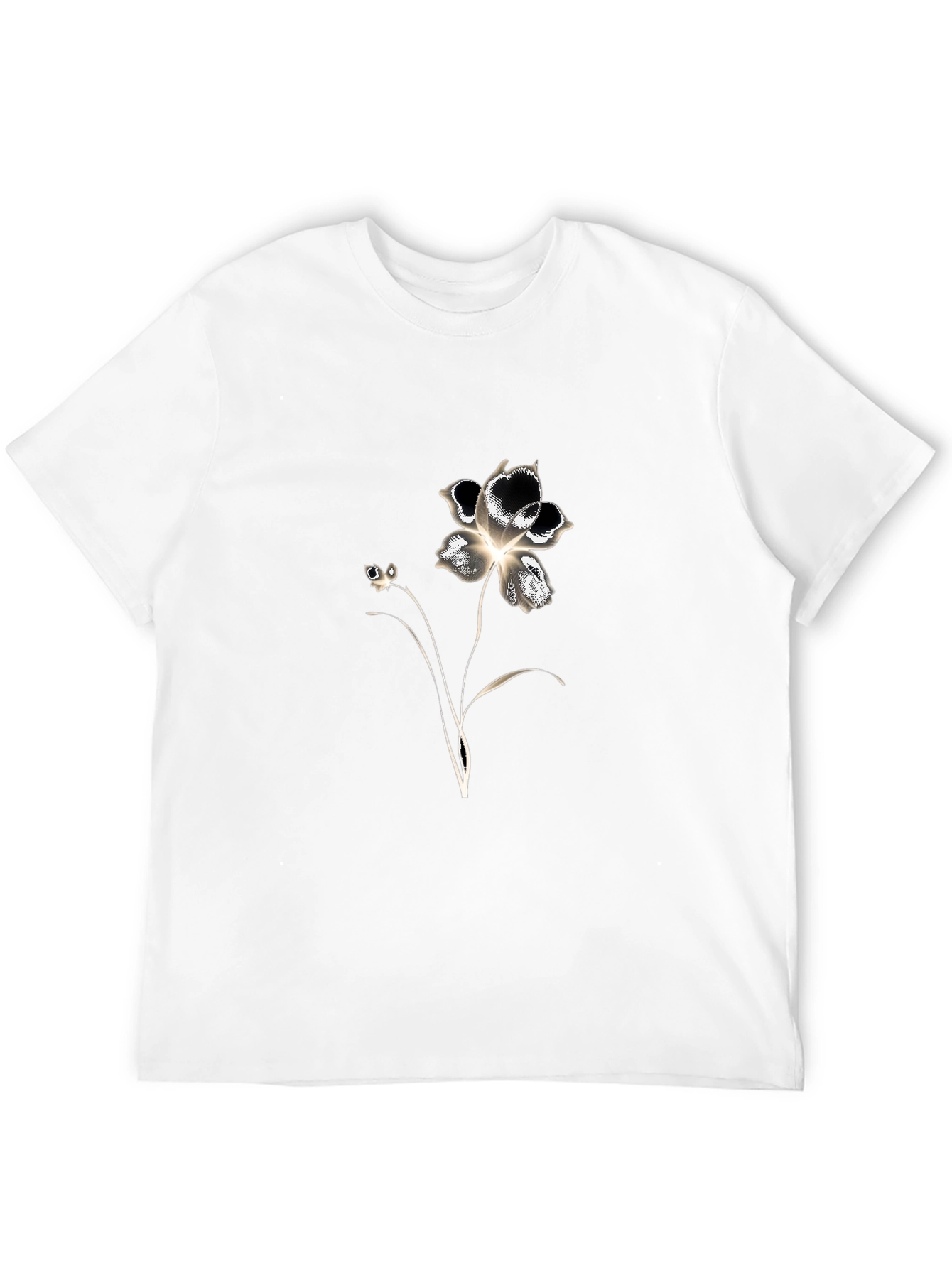 Floral Graphic Tee - Black Cotton Blend