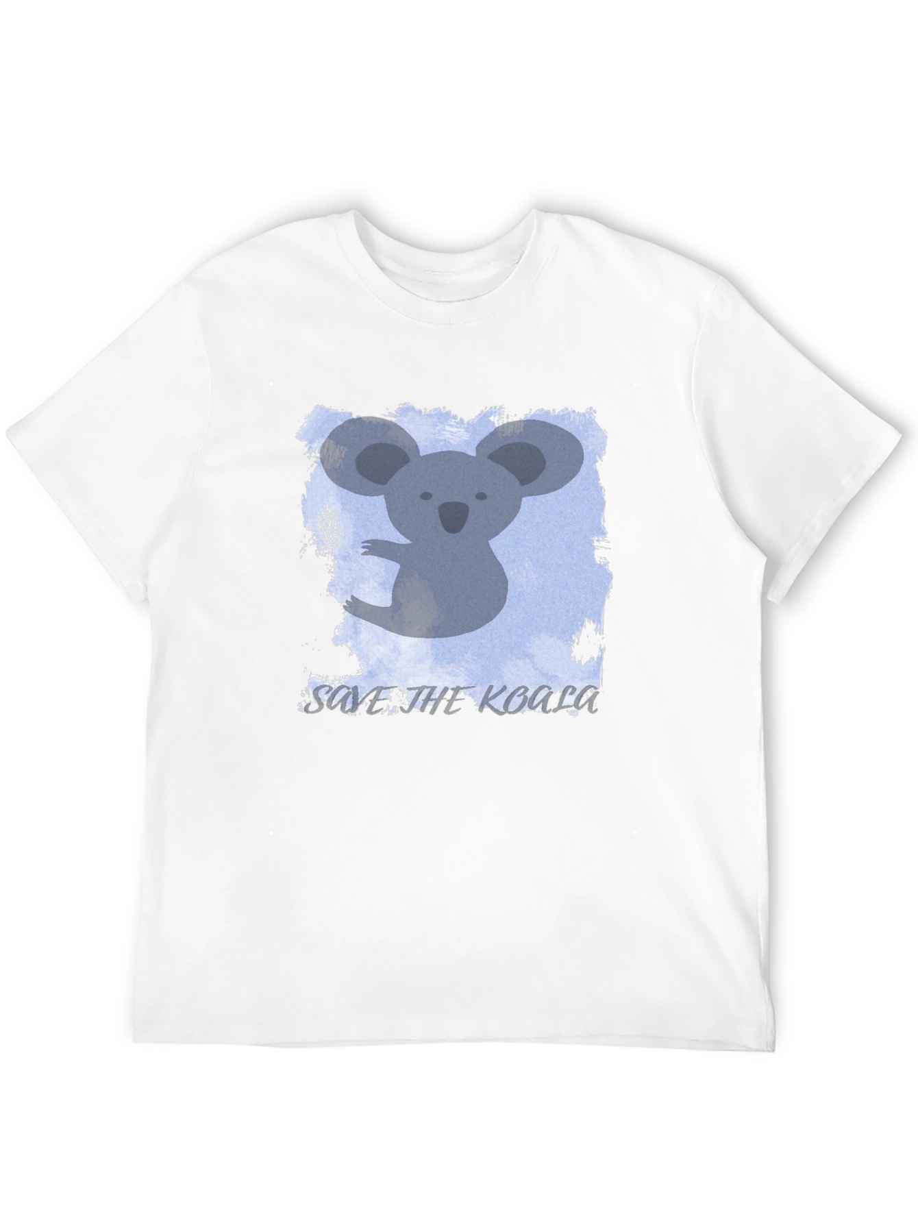 Save the Koala Graphic Tee - Black Cotton Casual