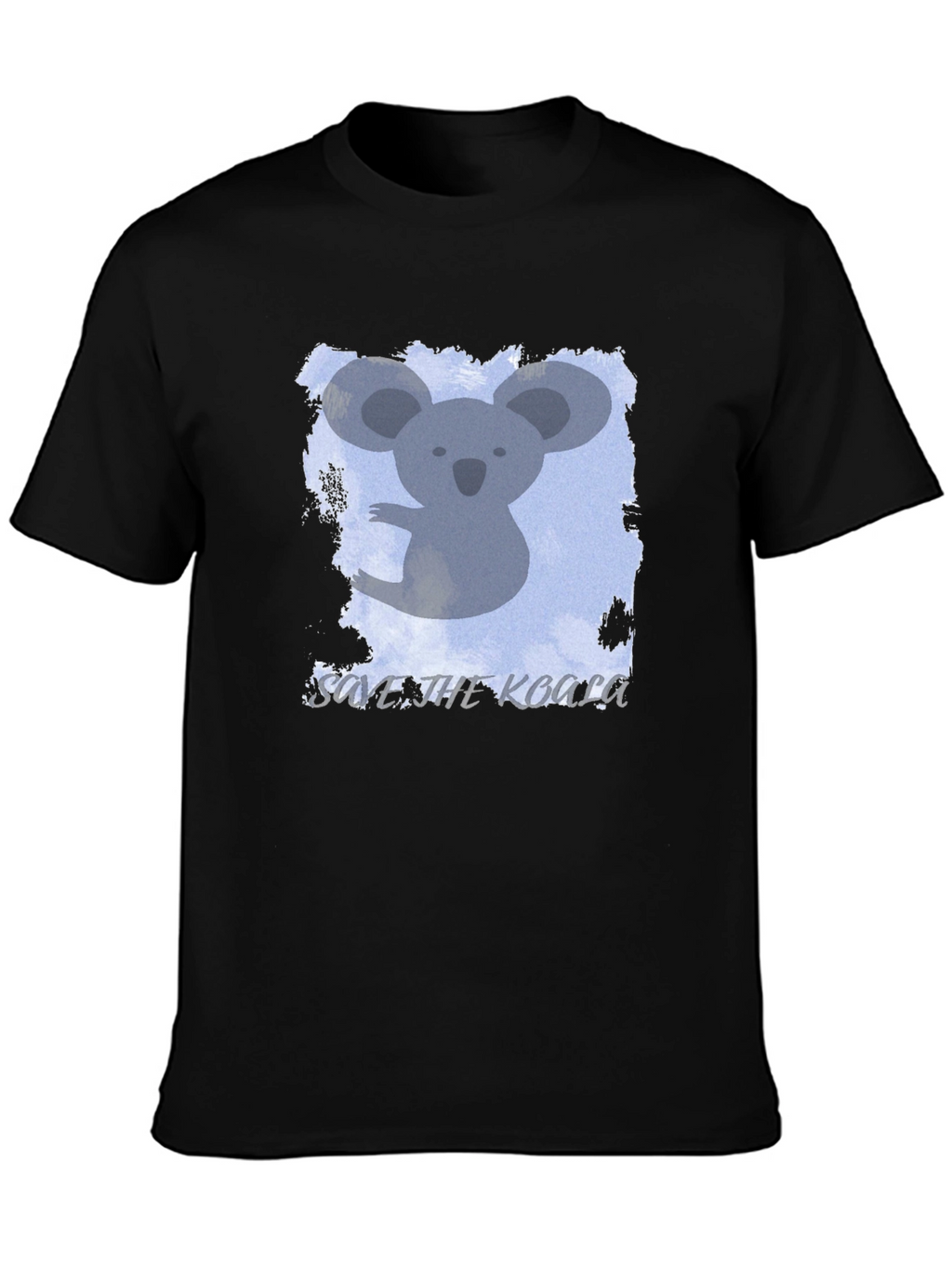 Save the Koala Graphic Tee - Black Cotton Casual