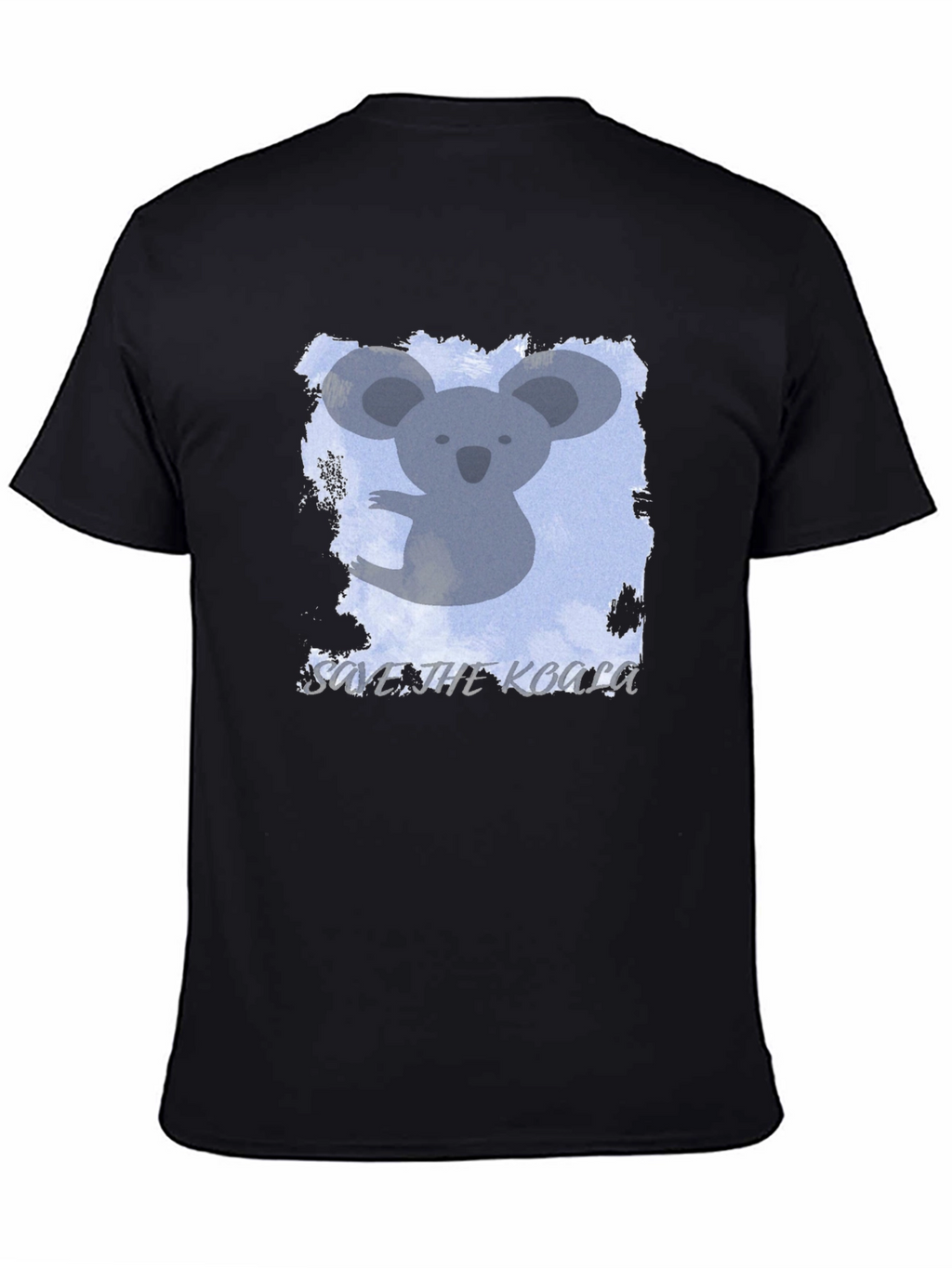 Save the Koala Graphic Tee - Black Cotton Casual