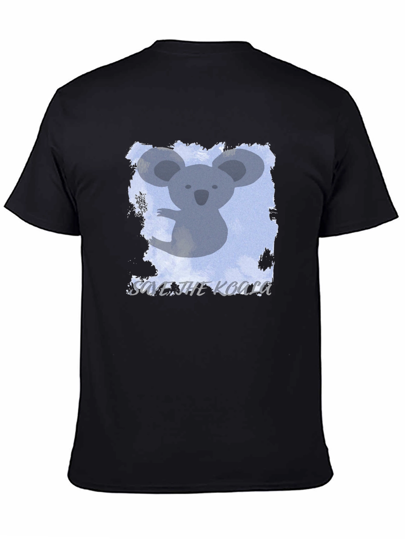 Save the Koala Graphic Tee - Black Cotton Casual