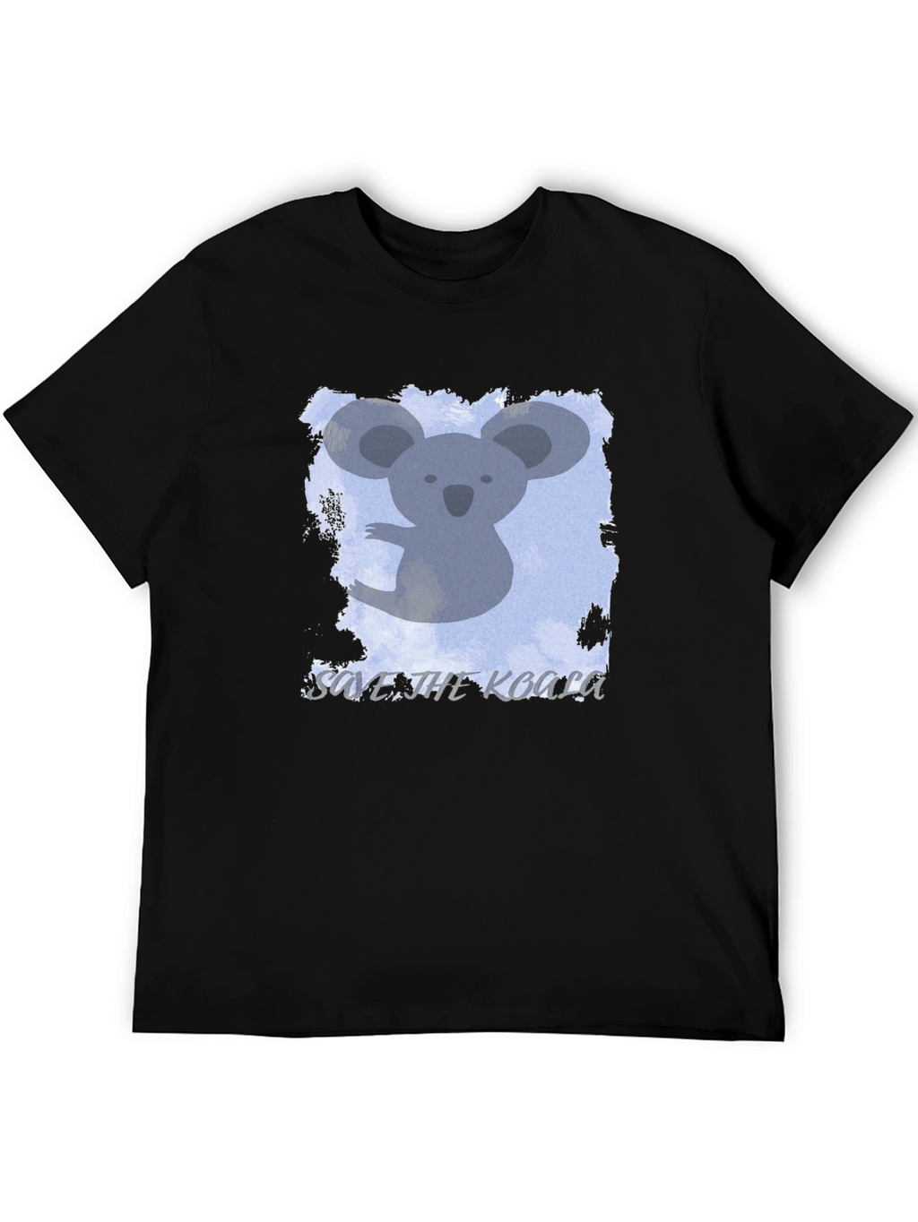 Save the Koala Graphic Tee - Black Cotton Casual