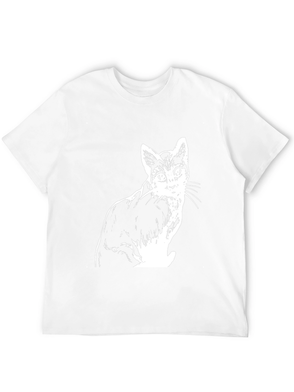 Cat Graphic Tee - Black Cotton T-Shirt