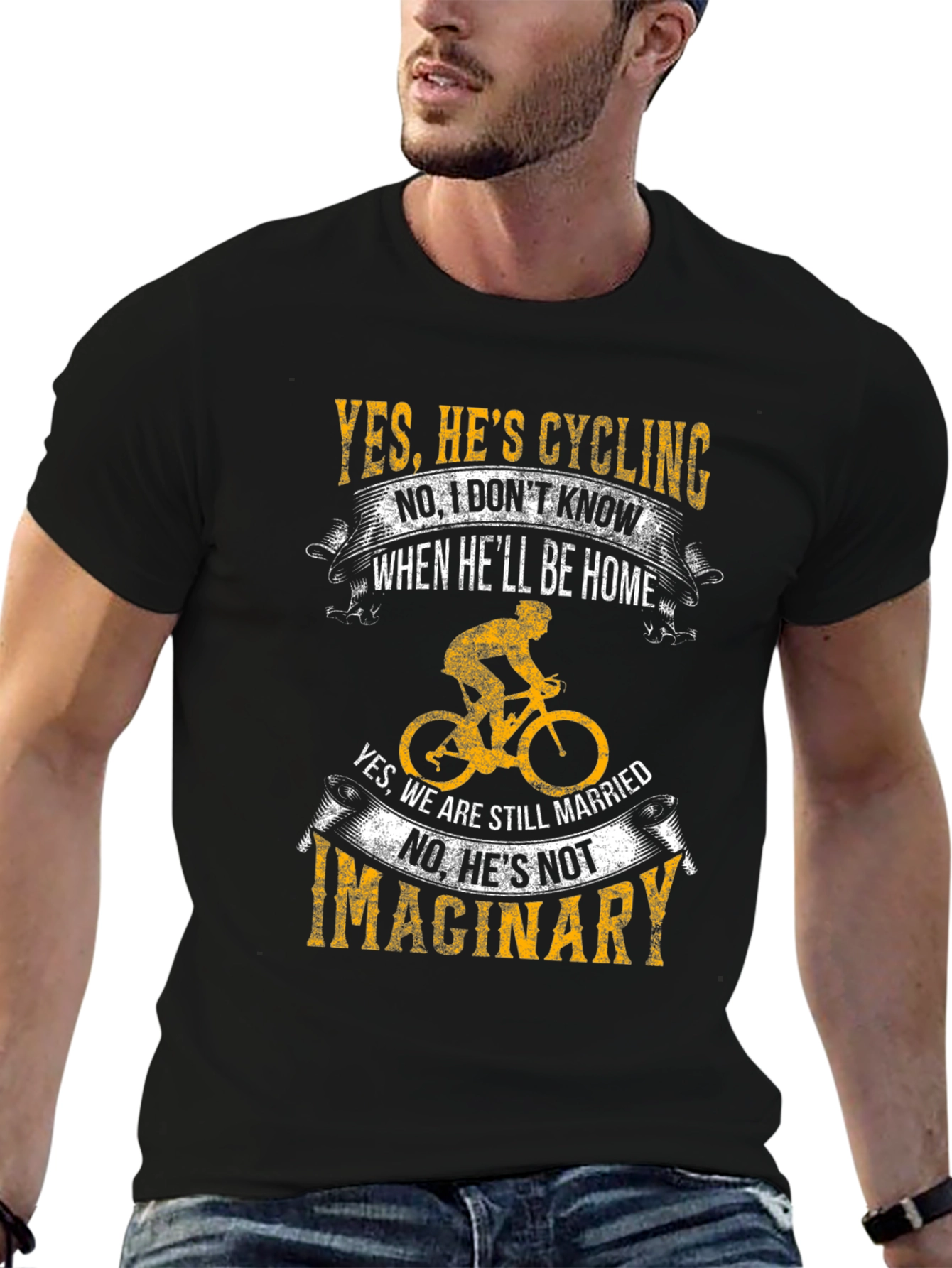 Cycling Lovers Tee - Yes Hes Cycling T-Shirt