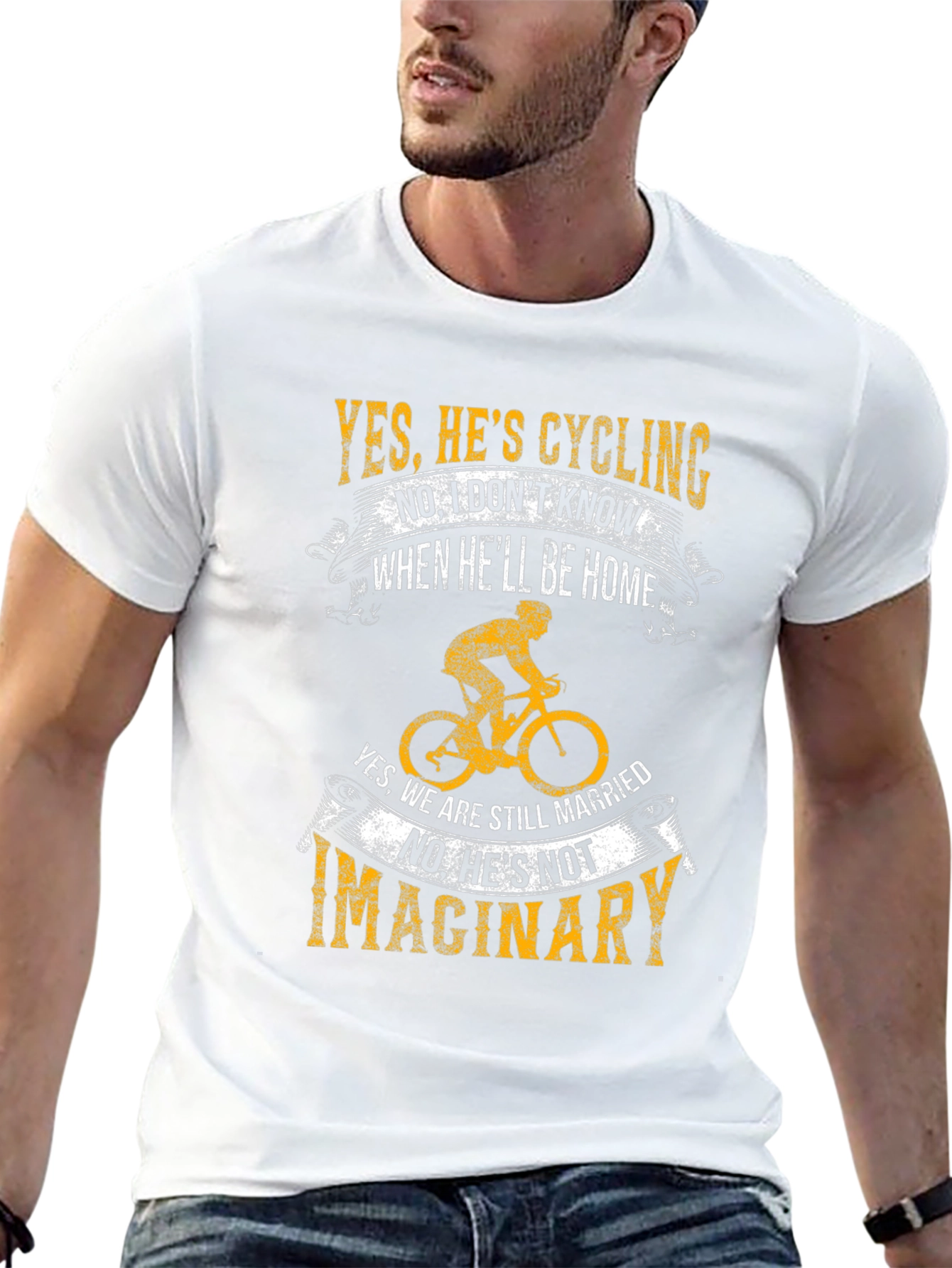 Cycling Lovers Tee - Yes Hes Cycling T-Shirt