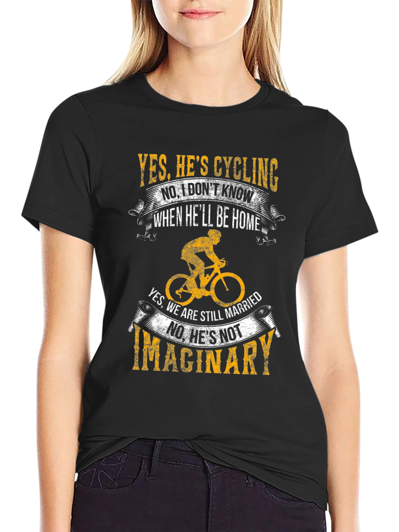 Cycling Lovers Tee - Yes Hes Cycling T-Shirt