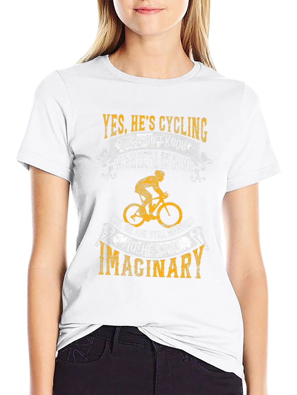Cycling Lovers Tee - Yes Hes Cycling T-Shirt