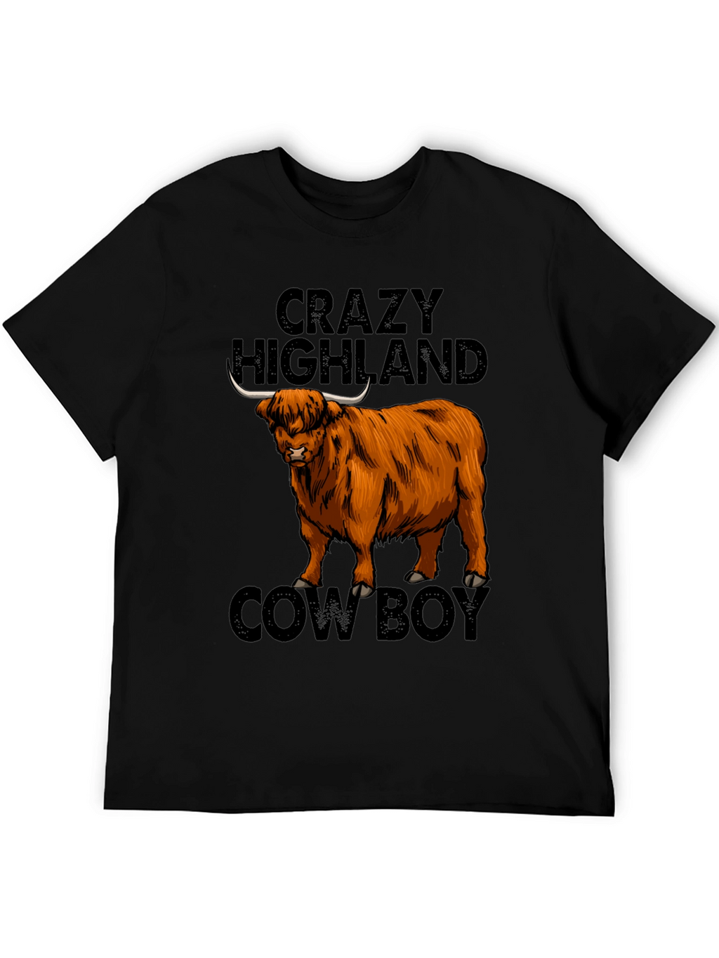 Crazy Highland Cowboy Graphic T-Shirt