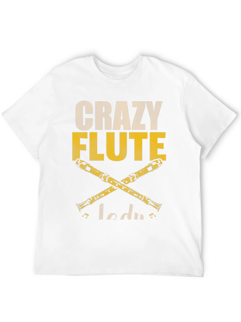 Crazy Flute Lady Graphic T-Shirt - Music Lover Tee