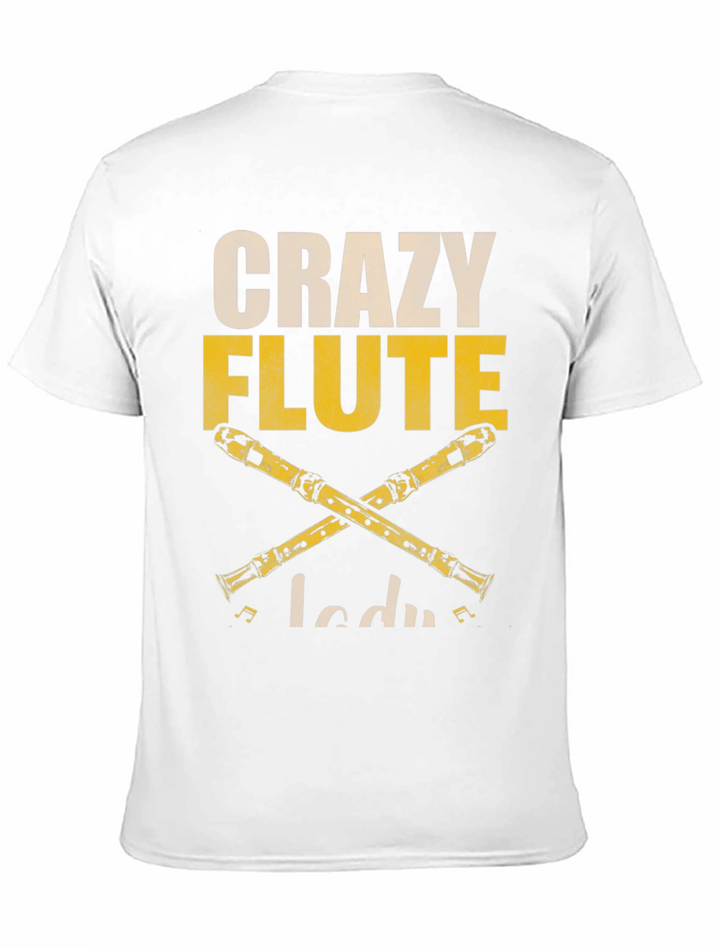 Crazy Flute Lady Graphic T-Shirt - Music Lover Tee