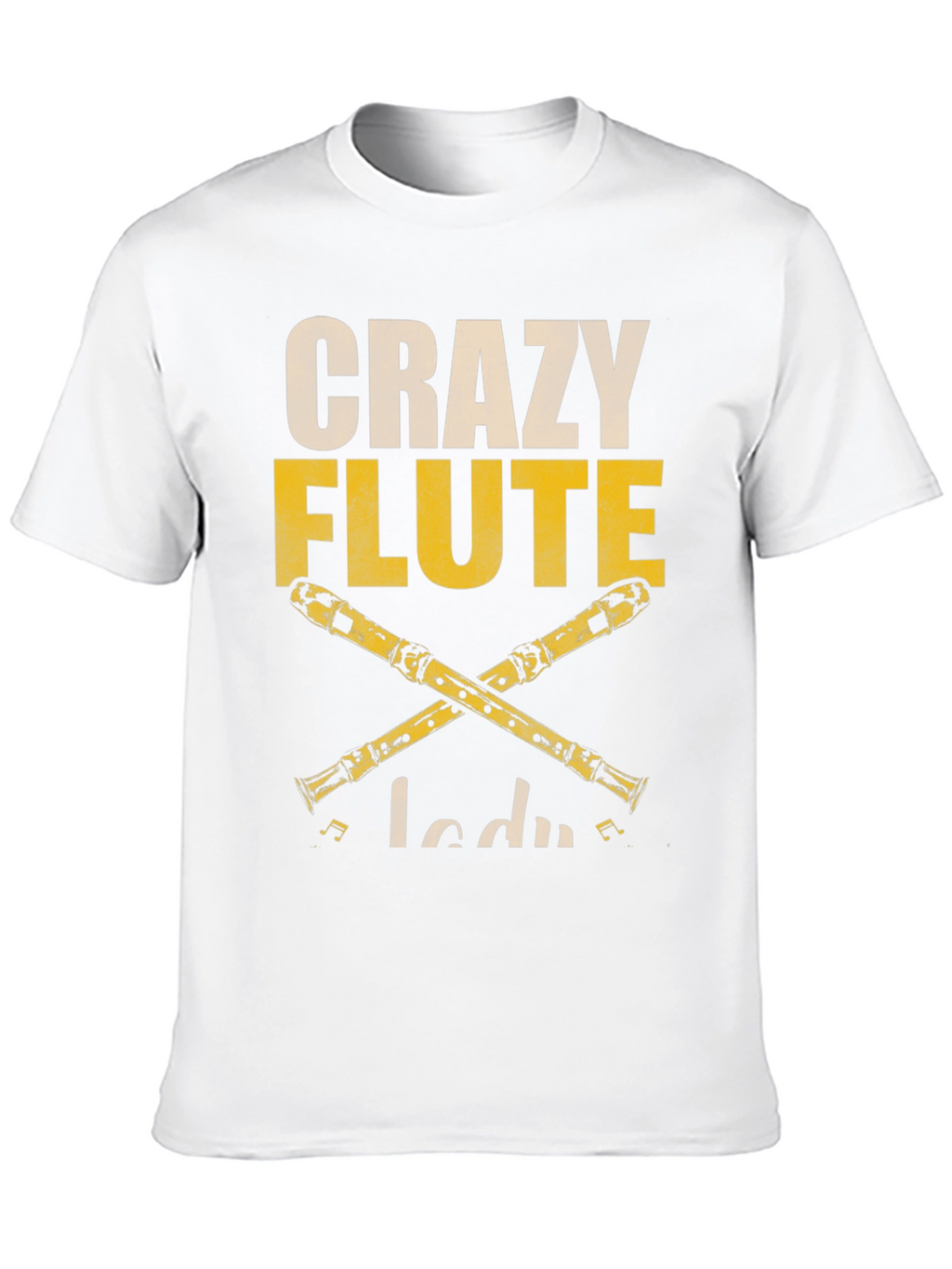 Crazy Flute Lady Graphic T-Shirt - Music Lover Tee