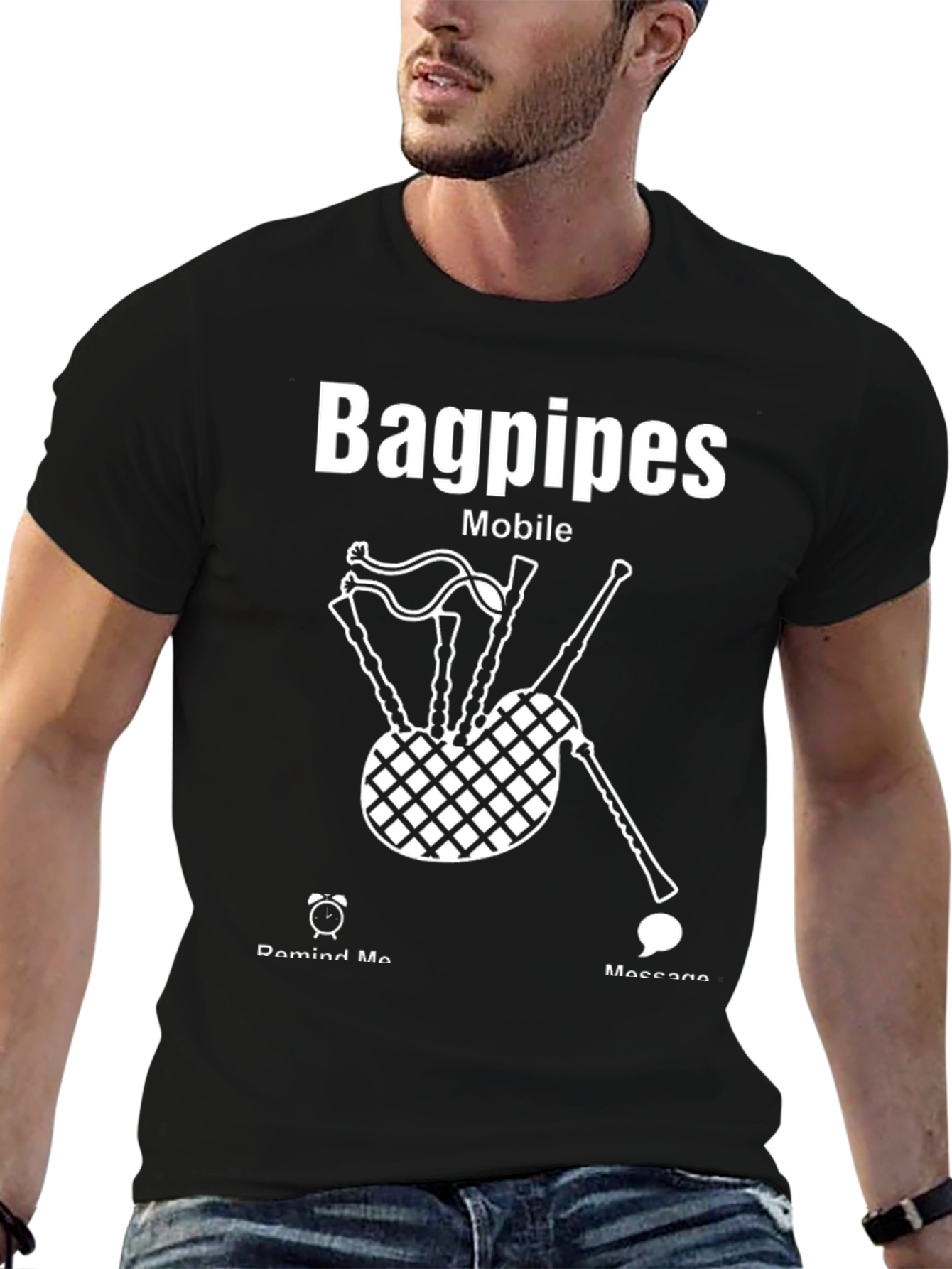 Bagpipes Mobile Graphic Tee
