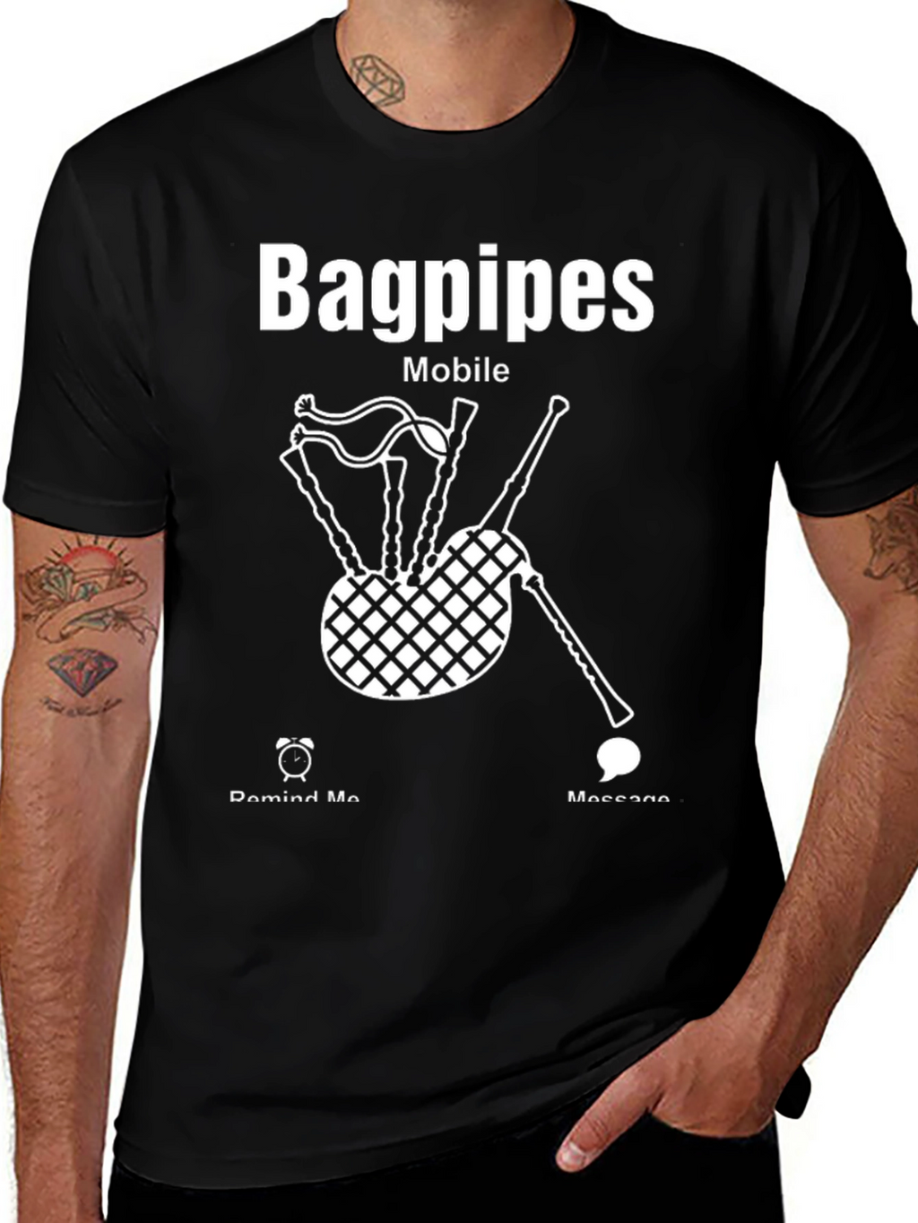 Bagpipes Mobile Graphic Tee