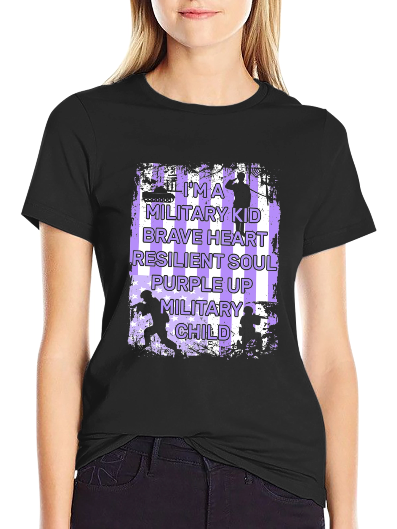 Military Kid T-Shirt - Purple Up