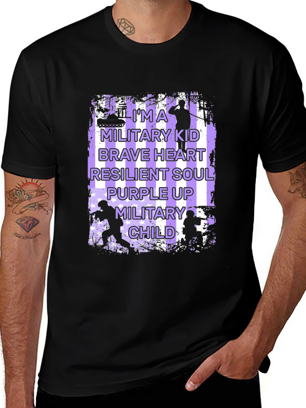 Military Kid T-Shirt - Purple Up