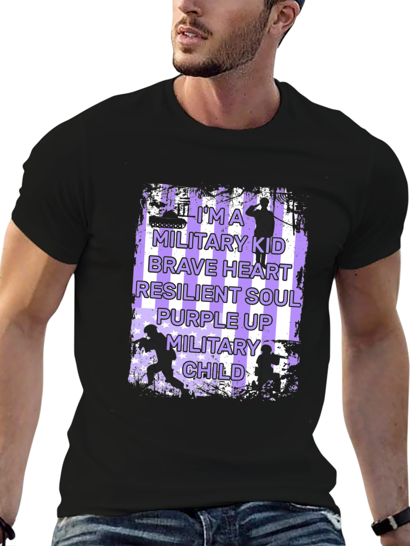 Military Kid T-Shirt - Purple Up