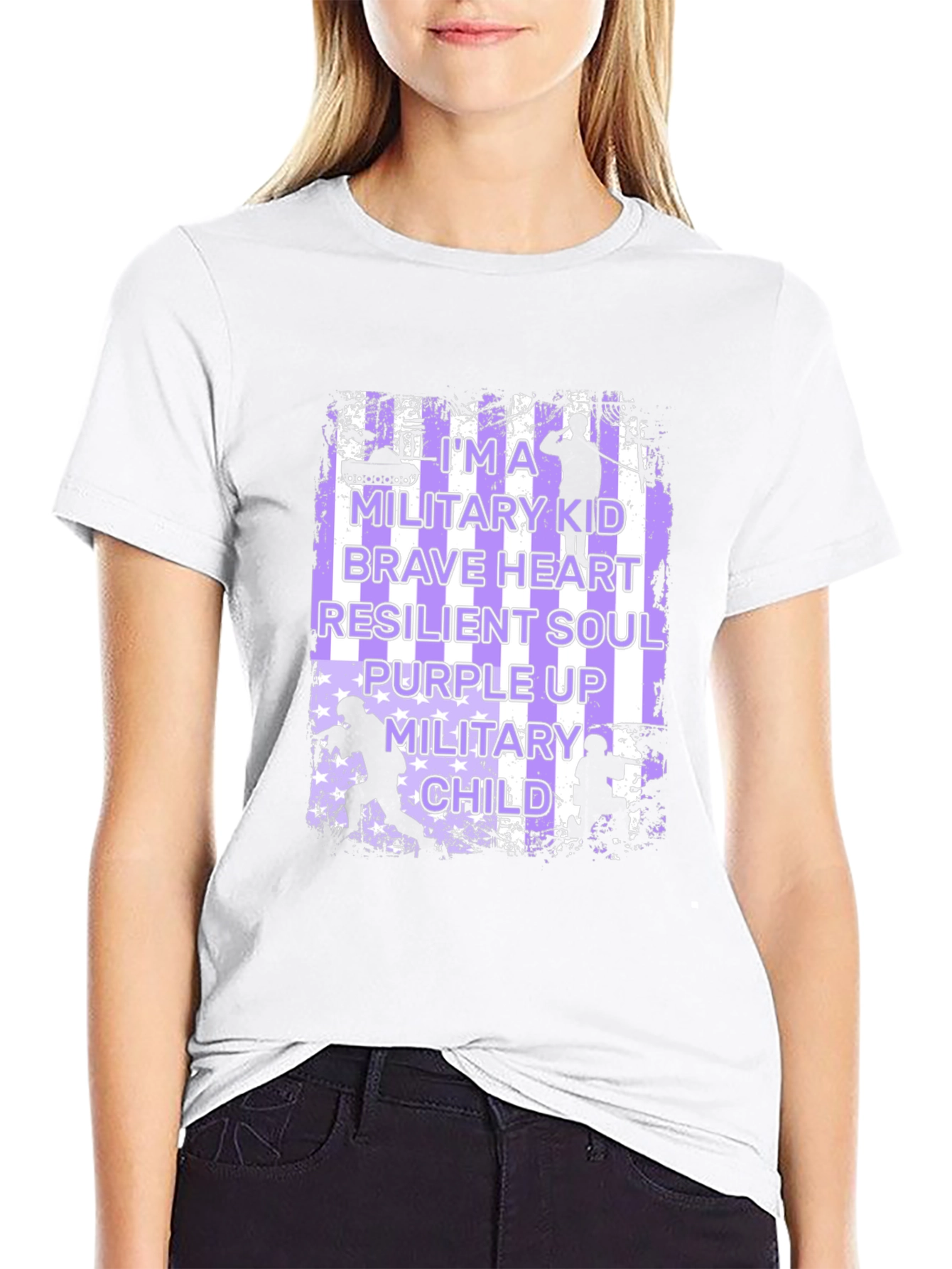 Military Kid T-Shirt - Purple Up