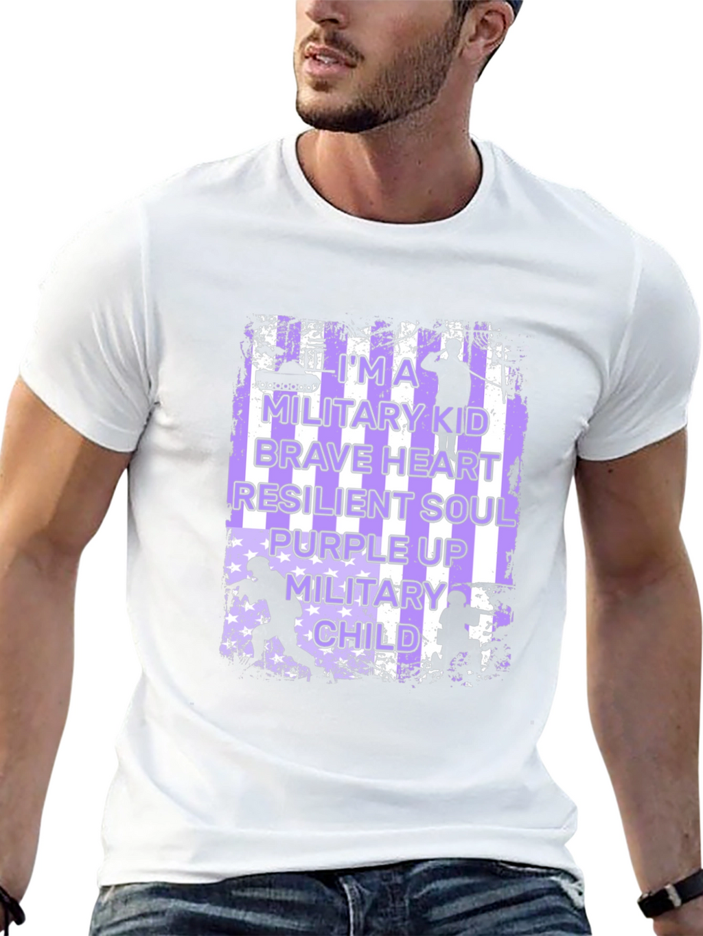 Military Kid T-Shirt - Purple Up