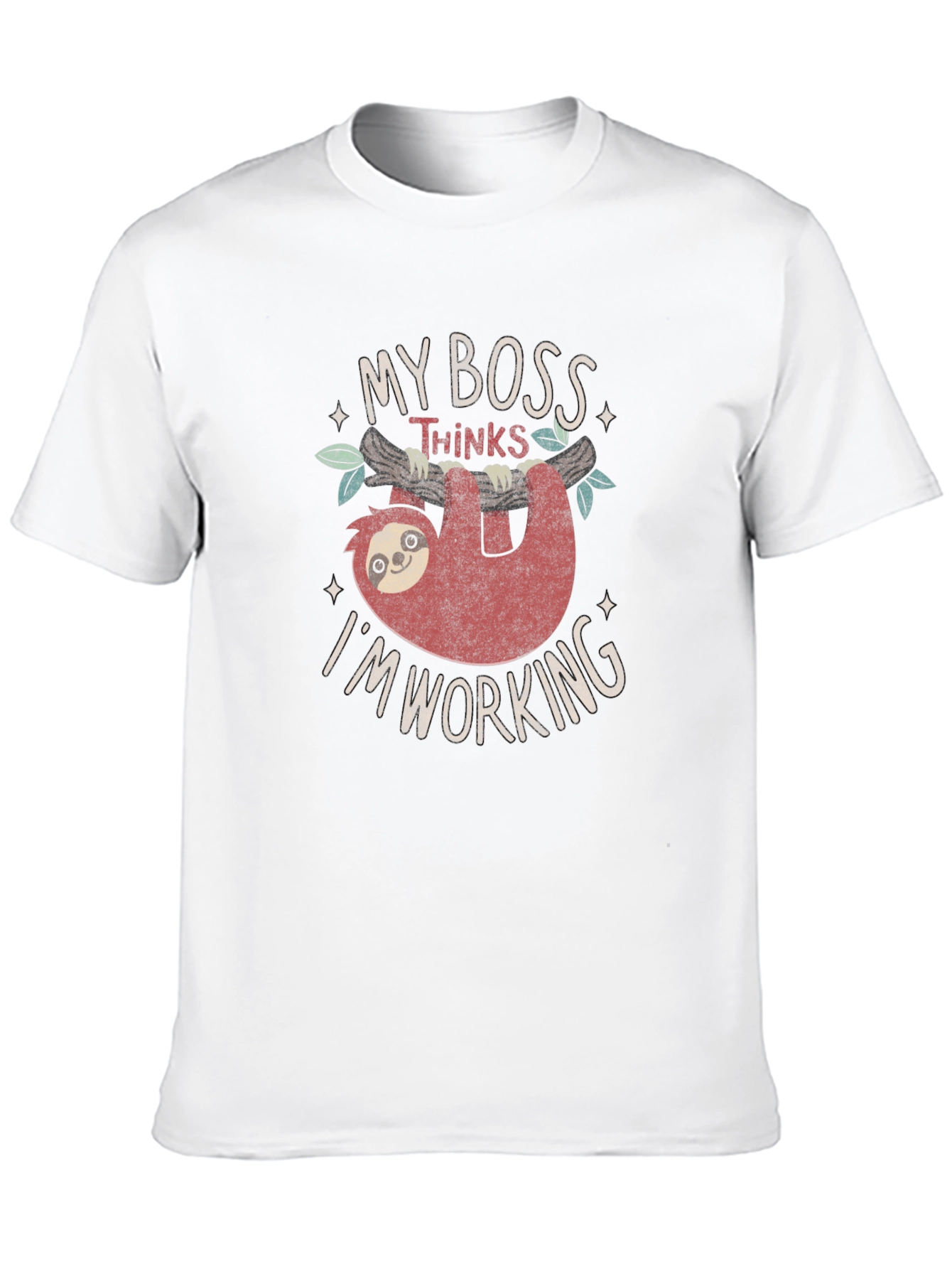 Funny Sloth My Boss Thinks Im Working T-Shirt