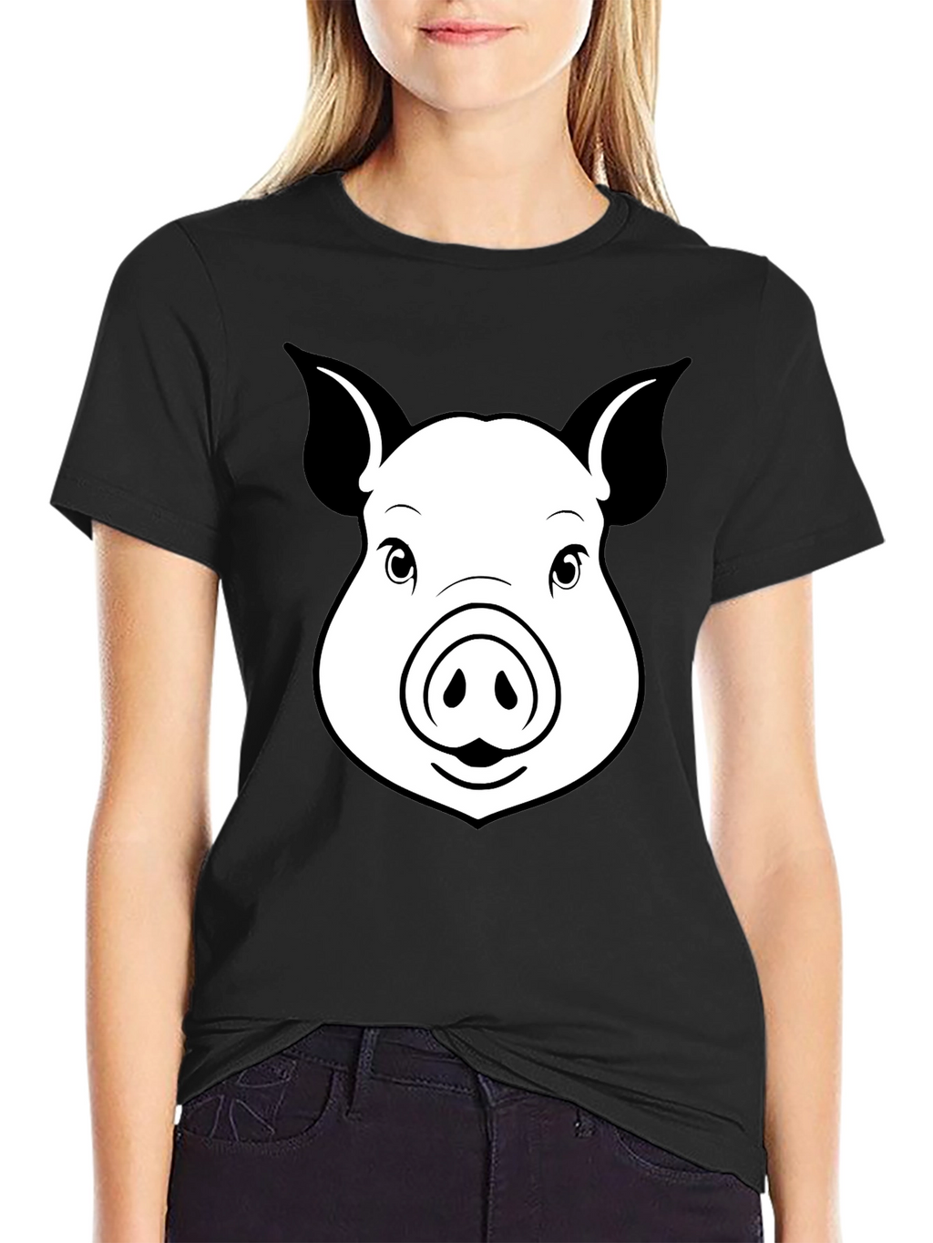 Pig Face Graphic T-Shirt - Unisex Black Tee