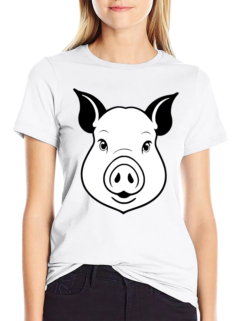 Pig Face Graphic T-Shirt - Unisex Black Tee
