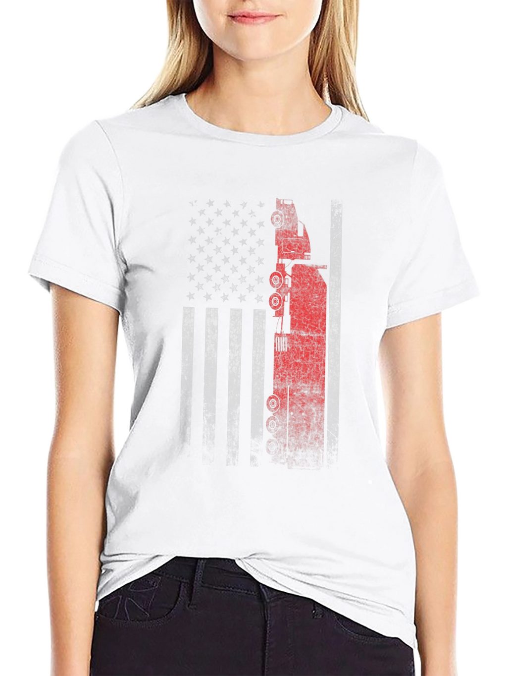 American Flag Oil Rig T-Shirt - Patriotic USA