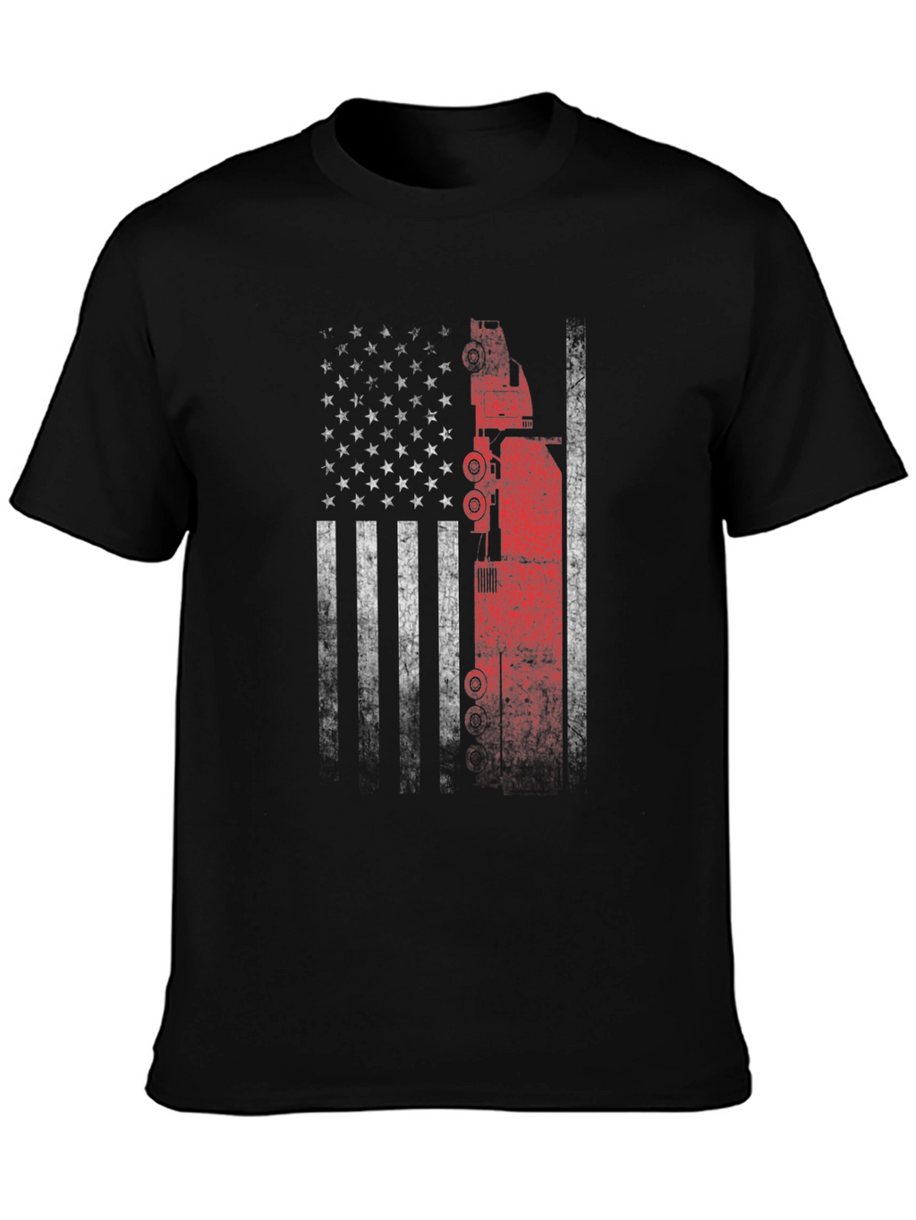 American Flag Oil Rig T-Shirt - Patriotic USA