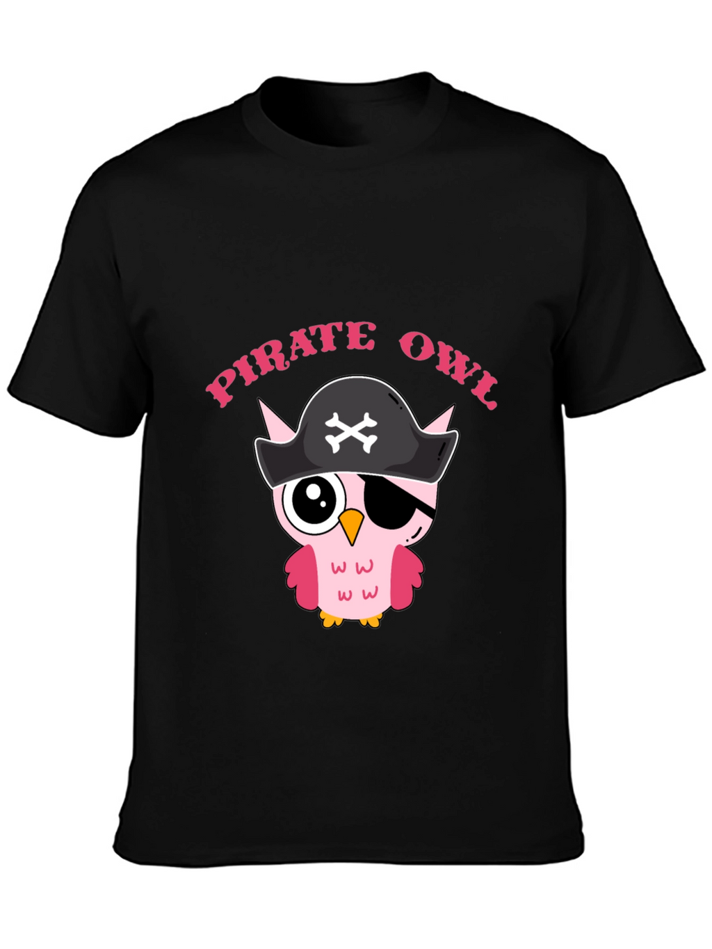 Pirate Owl Graphic T-Shirt - Cute Cartoon Design