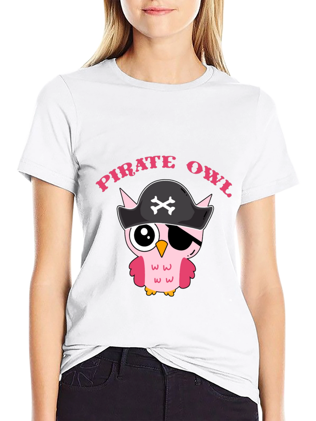 Pirate Owl Graphic T-Shirt - Cute Cartoon Design