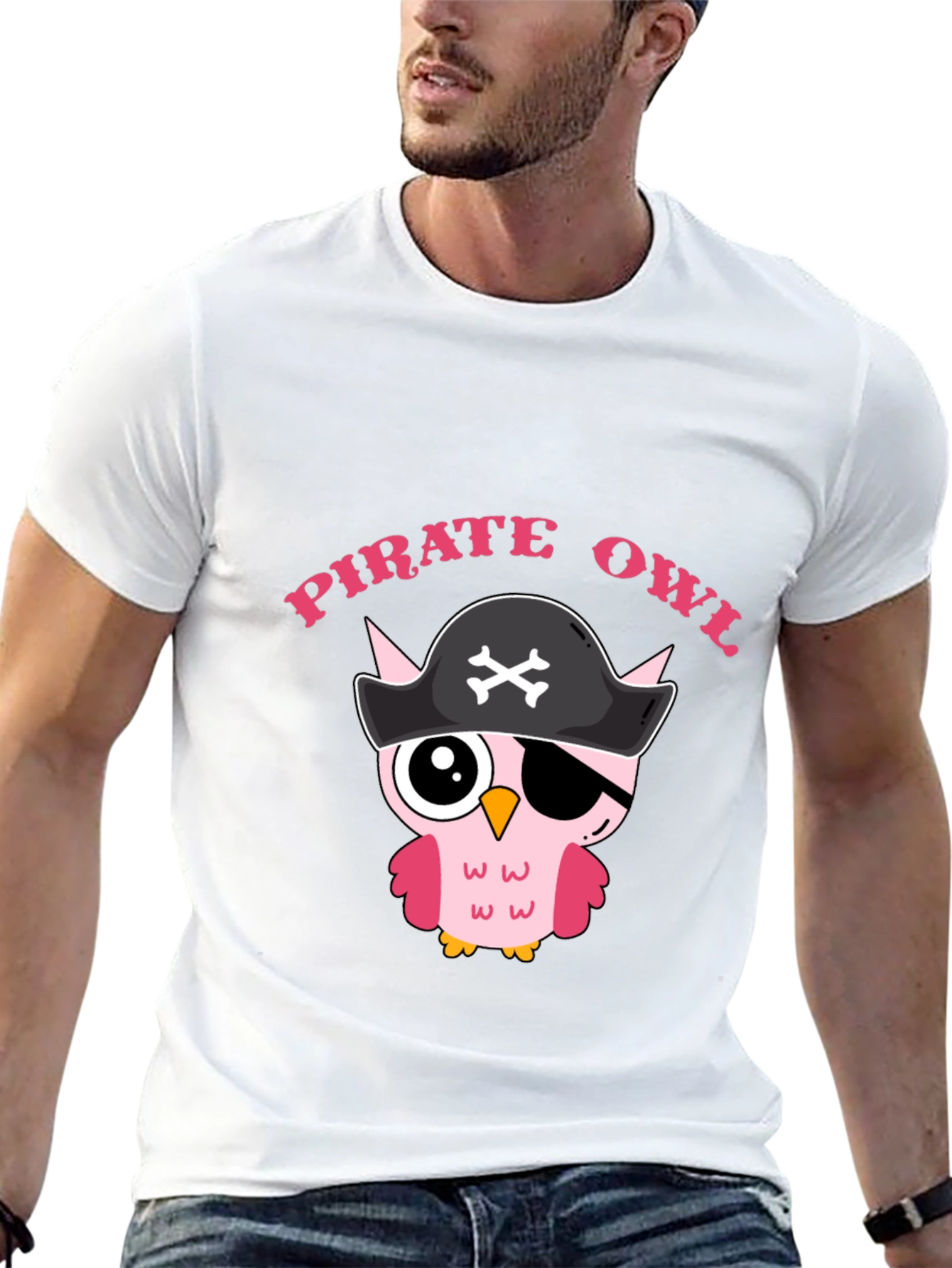 Pirate Owl Graphic T-Shirt - Cute Cartoon Design