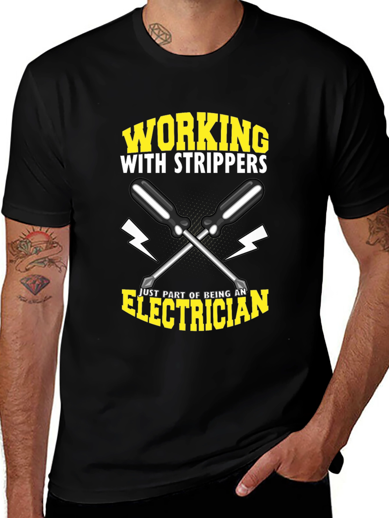 Working with Strippers Electrician T-Shirt