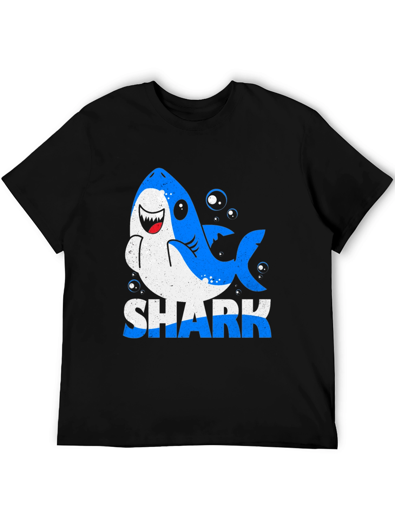 Shark Graphic Print Mens Black T-Shirt