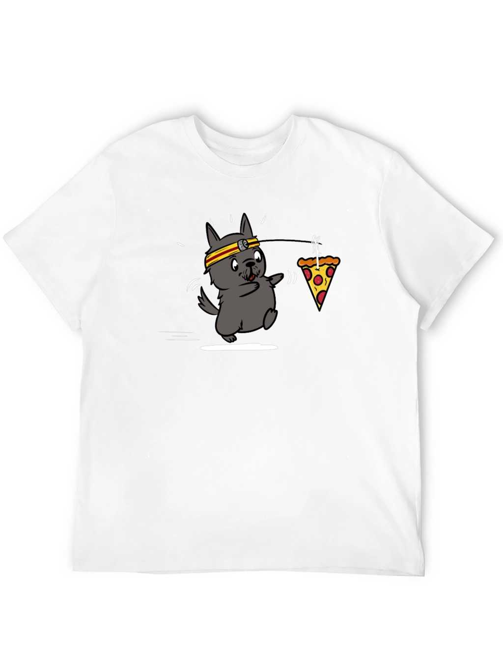 Cartoon Dog Pizza Run T-Shirt