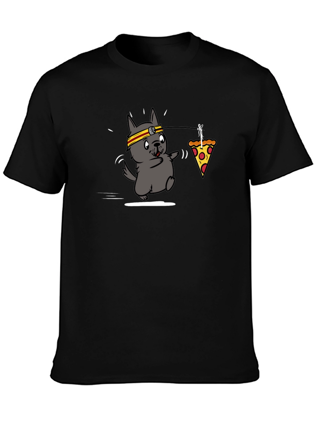 Cartoon Dog Pizza Run T-Shirt