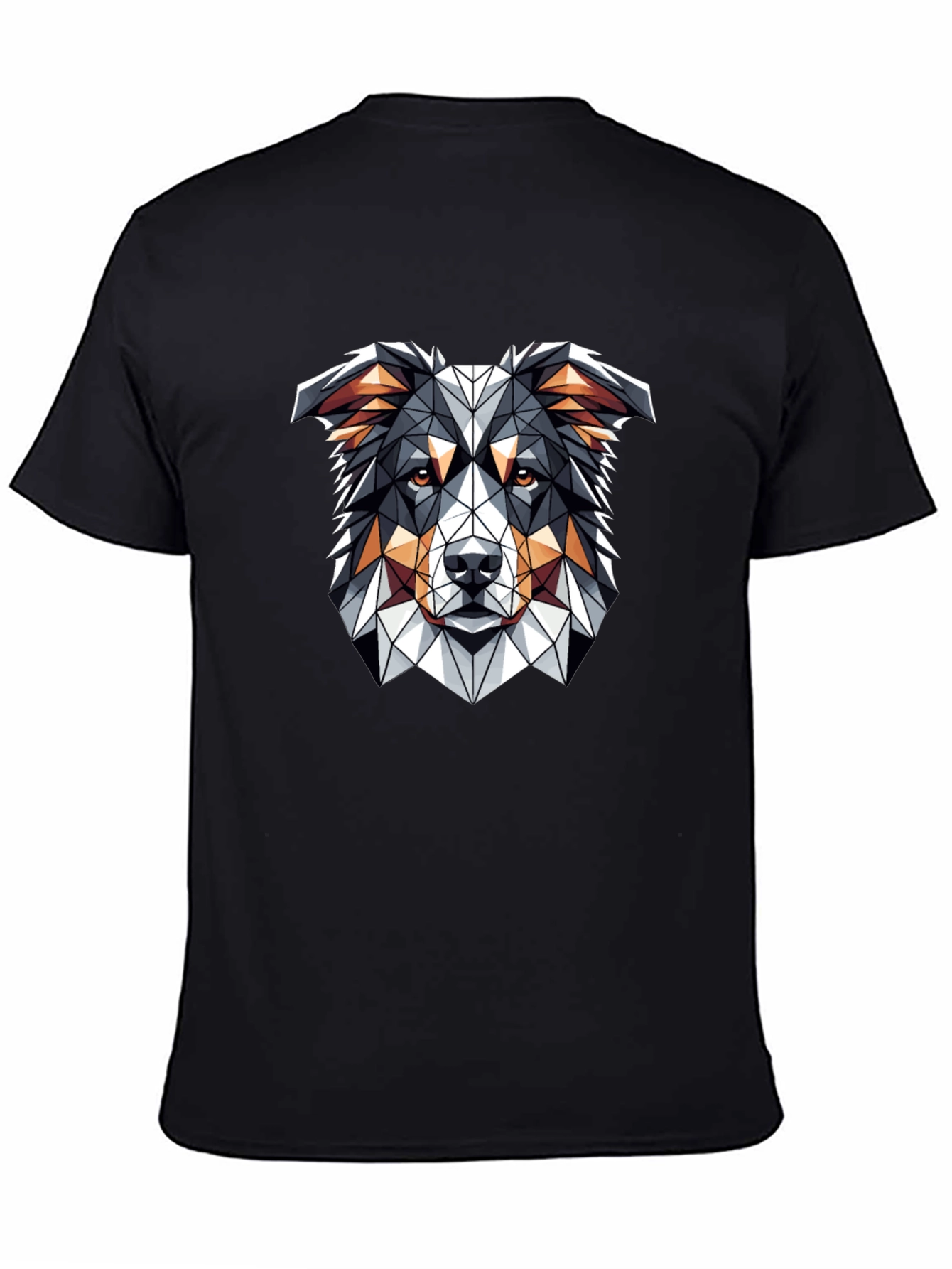 Geometric Dog Graphic Tee - Modern Art Style