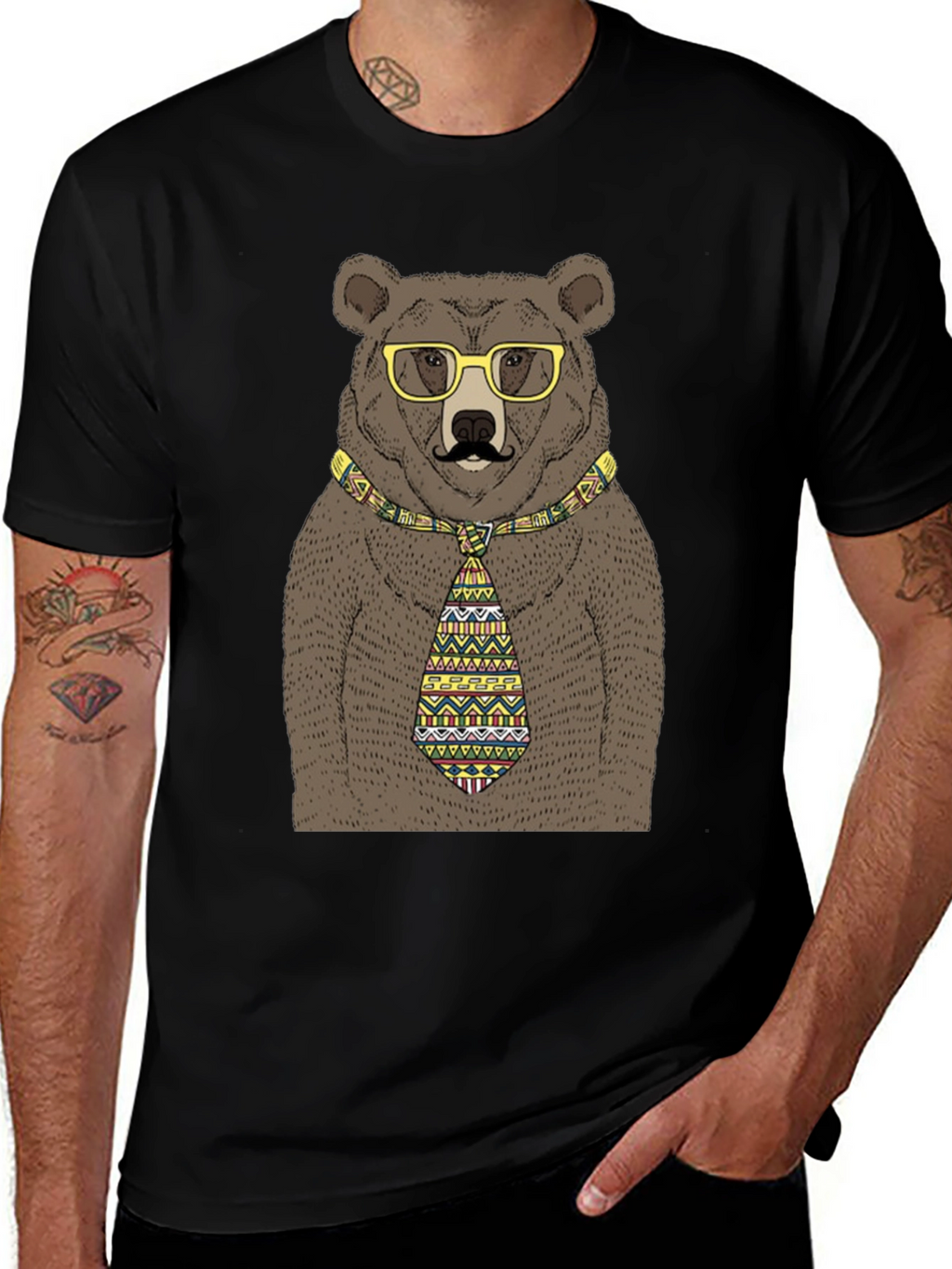Bear with Glasses and Tie T-Shirt