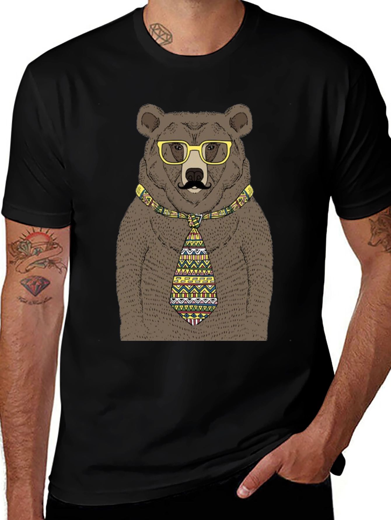 Bear with Glasses and Tie T-Shirt