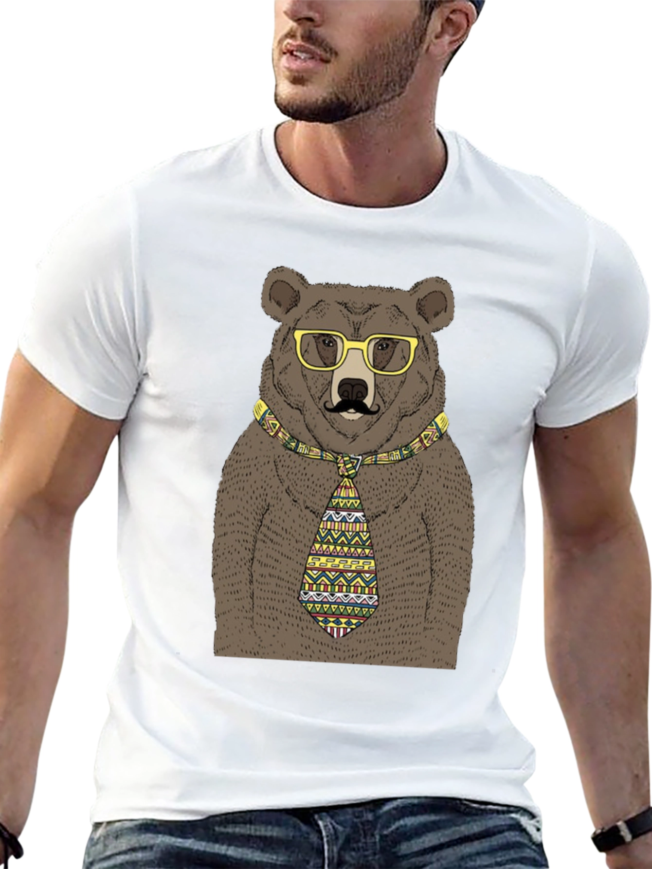 Bear with Glasses and Tie T-Shirt
