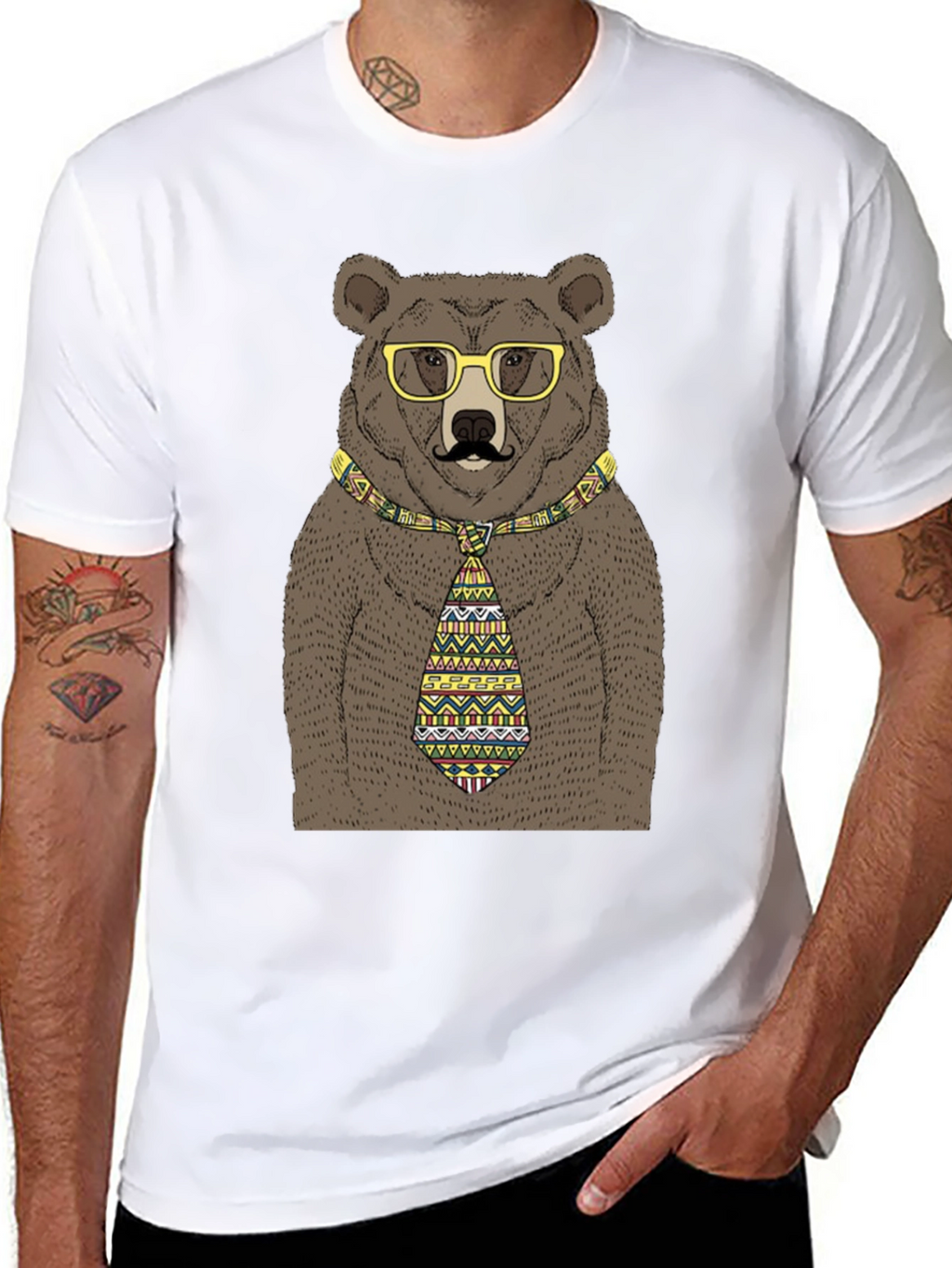 Bear with Glasses and Tie T-Shirt