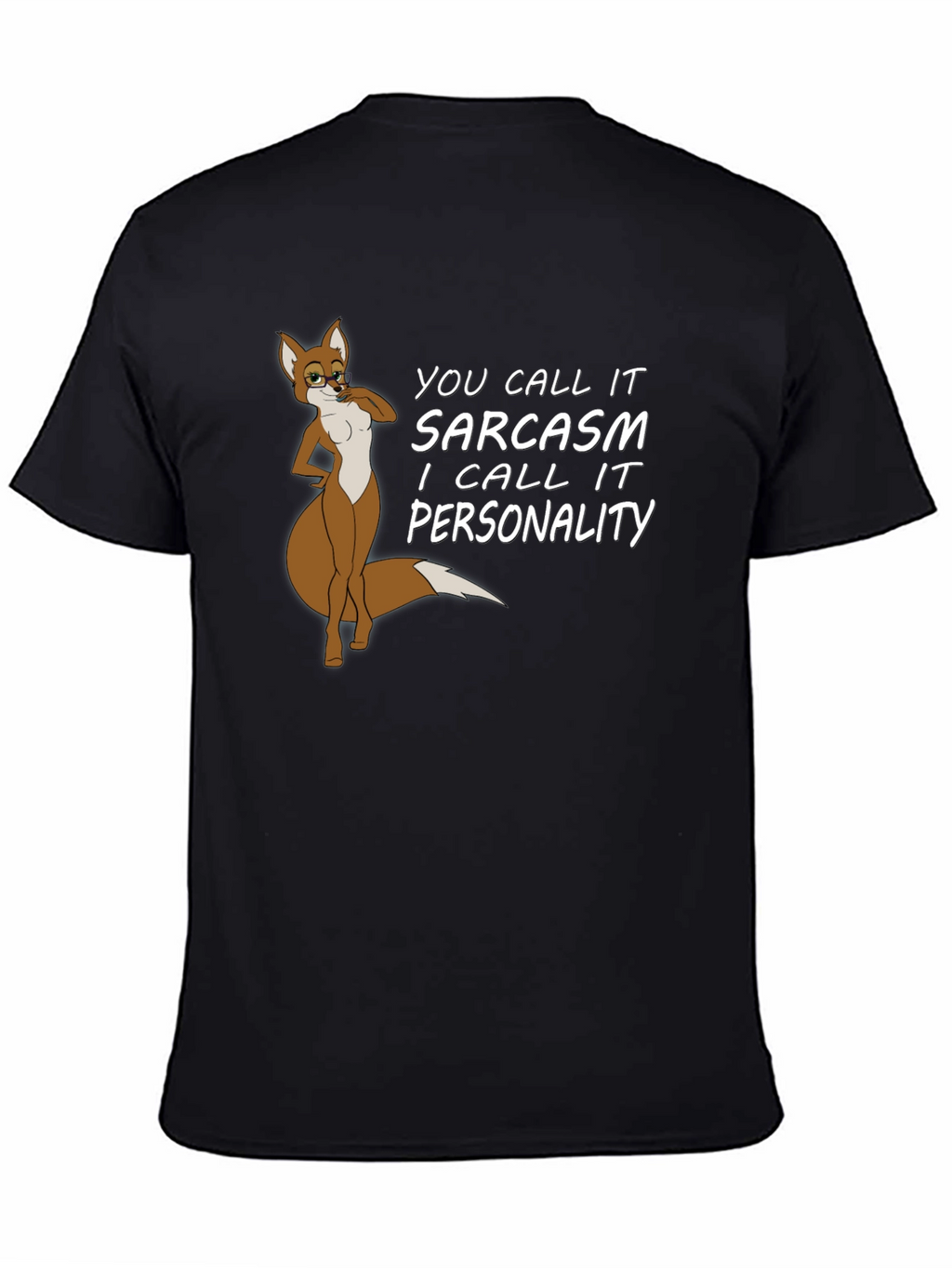 Sarcastic Fox Graphic Tee - Unisex Black T-Shirt