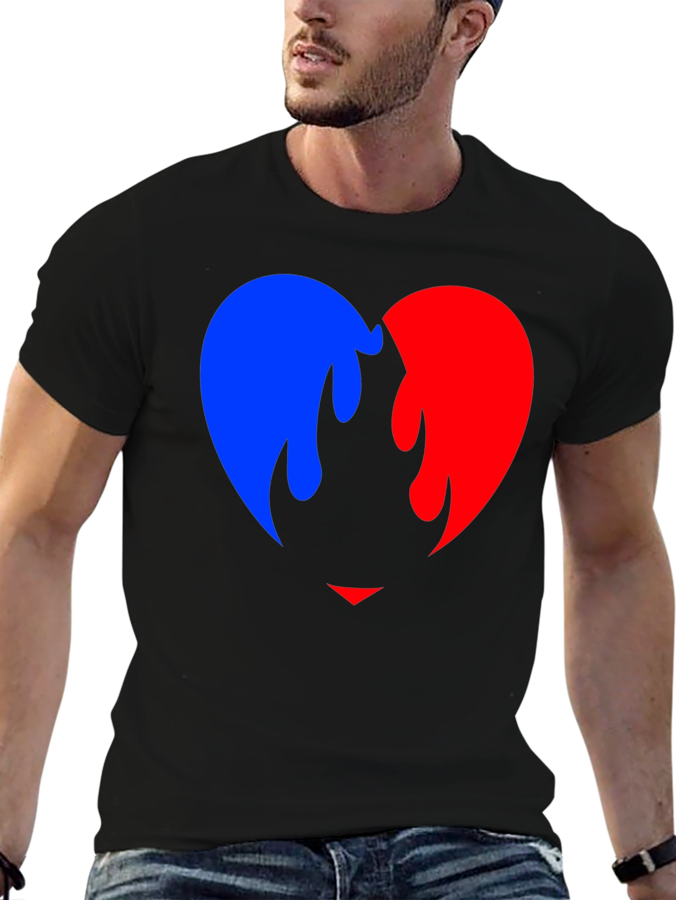 Flaming Heart Graphic Black T-Shirt