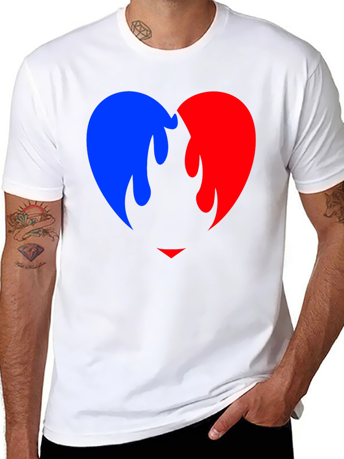 Flaming Heart Graphic Black T-Shirt