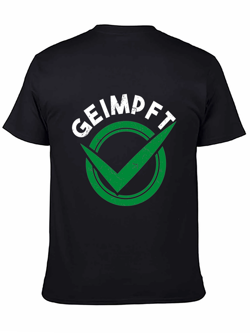 Geimpft Vaccinated Checkmark Black T-Shirt