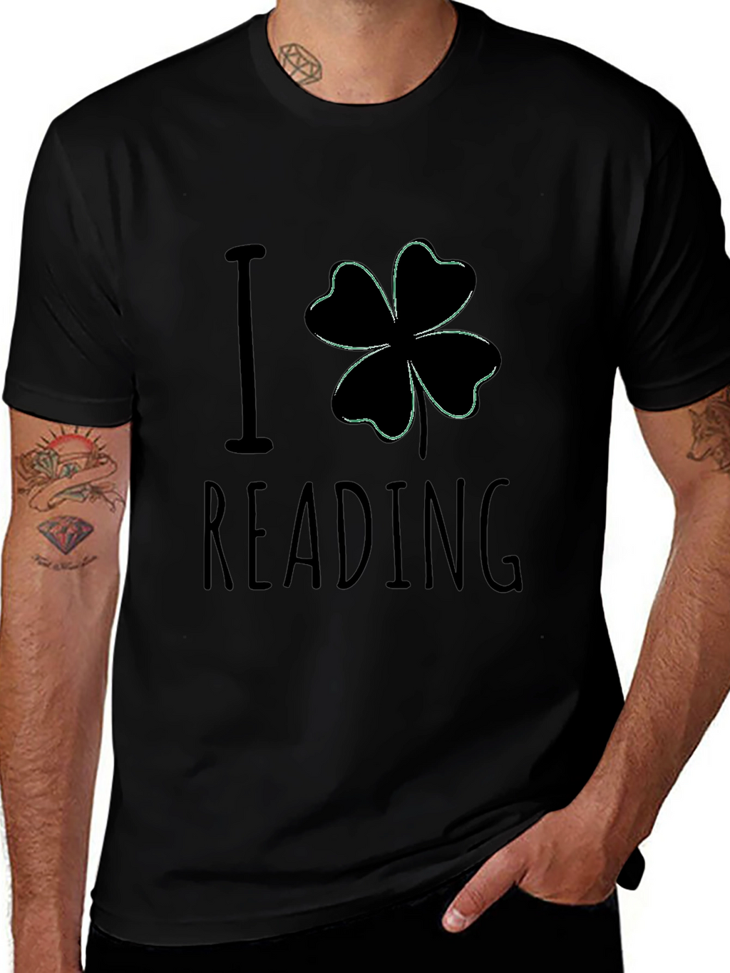 I Clover Reading Black T-Shirt