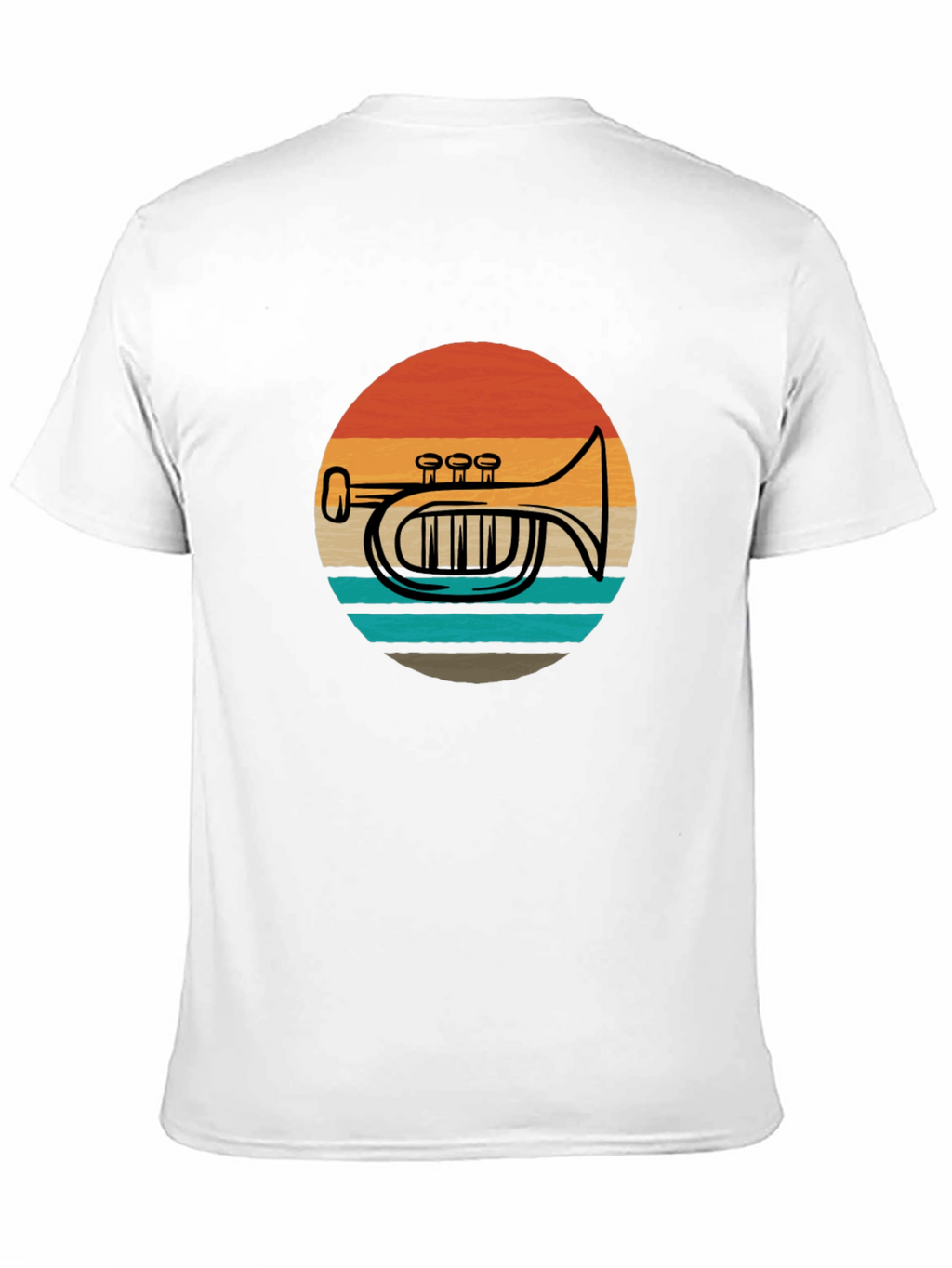 Retro Trombone Sunset Graphic T-Shirt