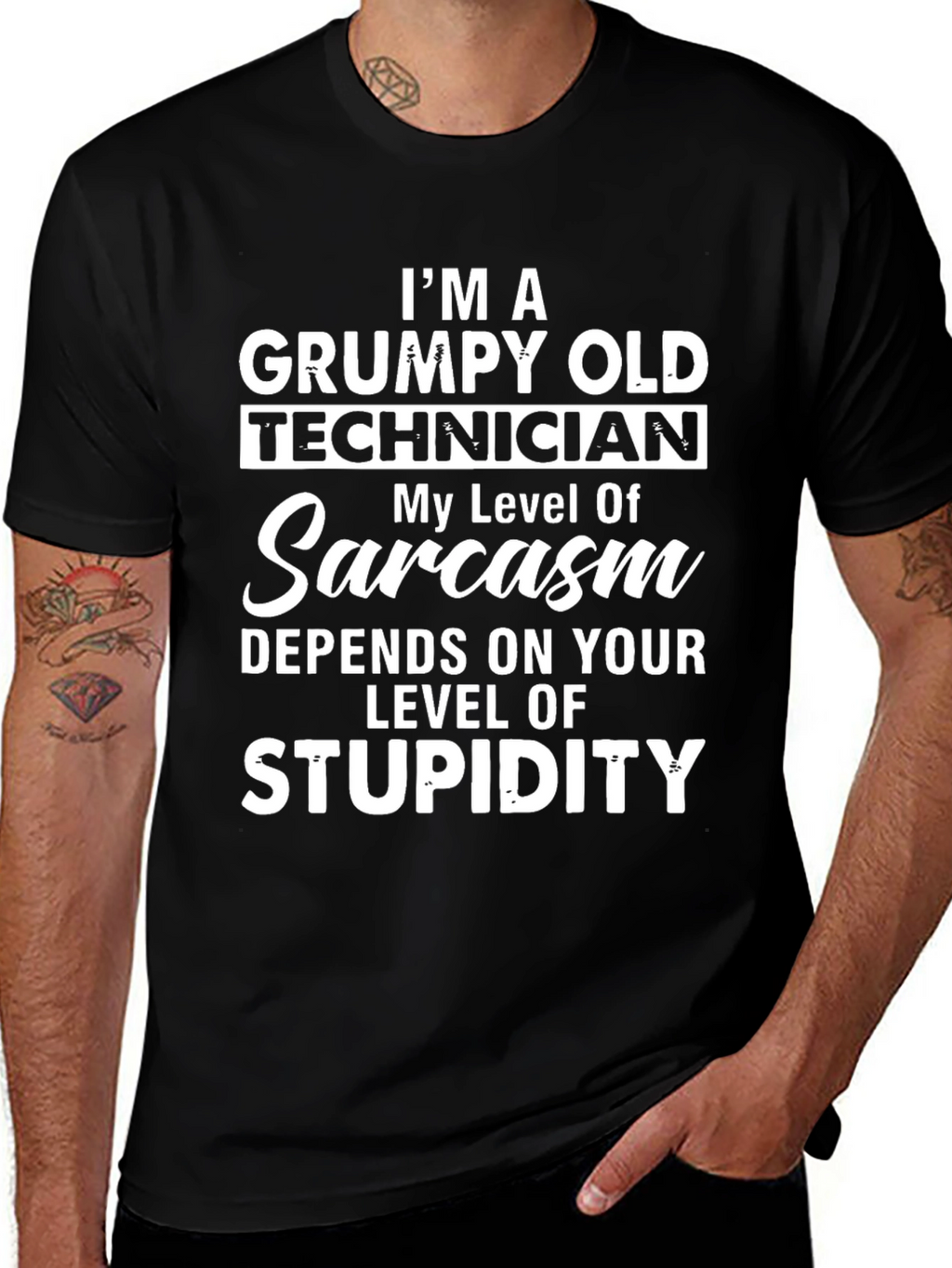 Grumpy Old Technician Sarcasm Mens T-Shirt