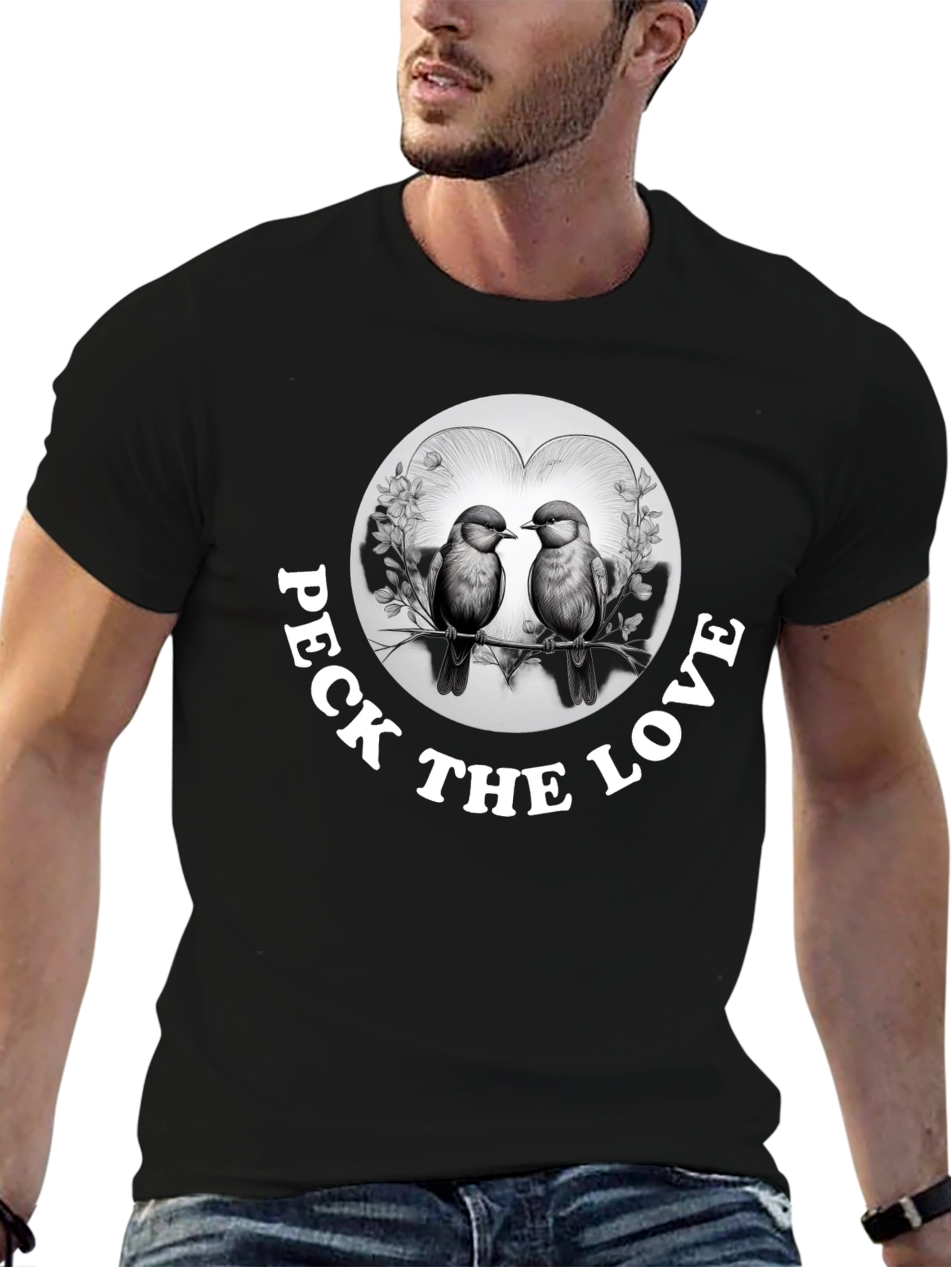 Peck the Love Graphic Tee - Bird Lovers Gift